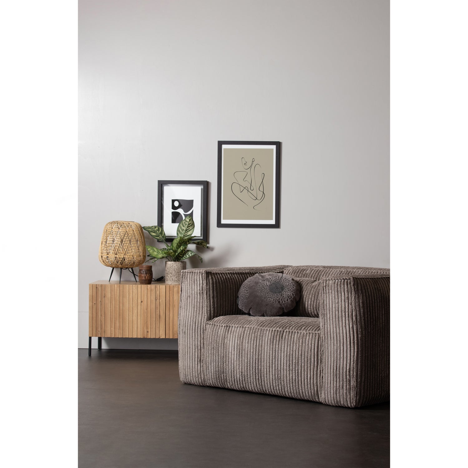 Bean Fauteuil Grove Ribstof Terrazzo