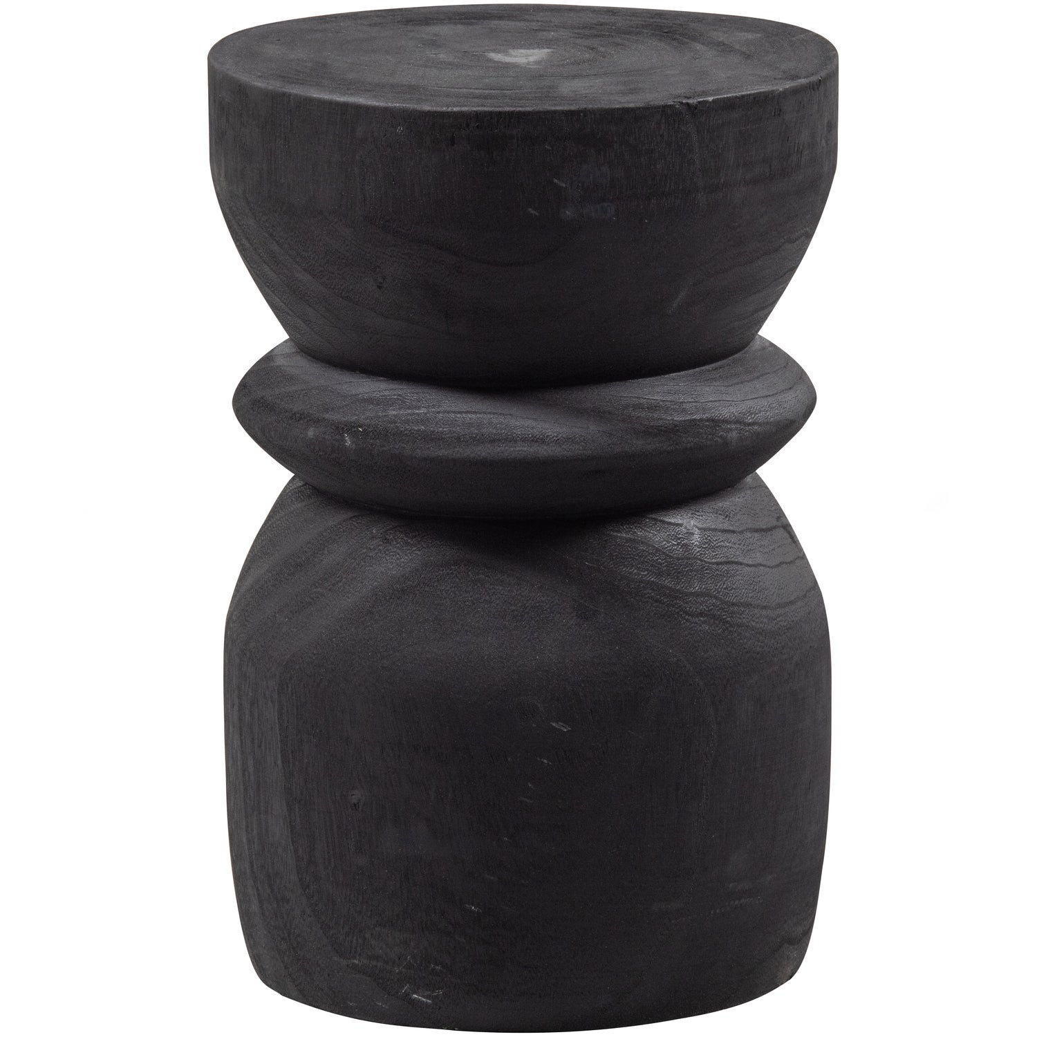 Bikkel Kruk Hout Zwart 40xØ28cm