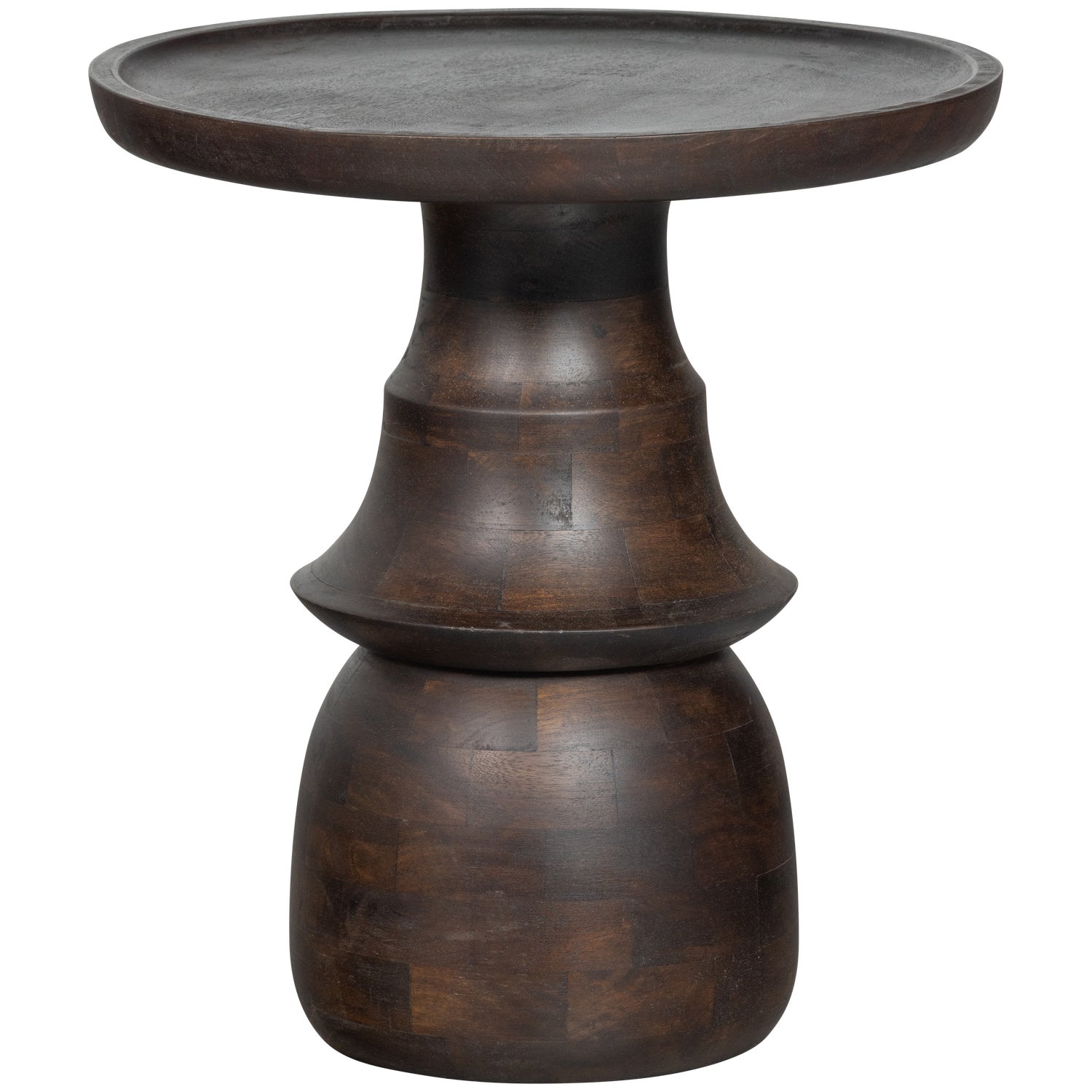 Broad Bijzettafel Met Gravure Poot Mango Hout Naturel