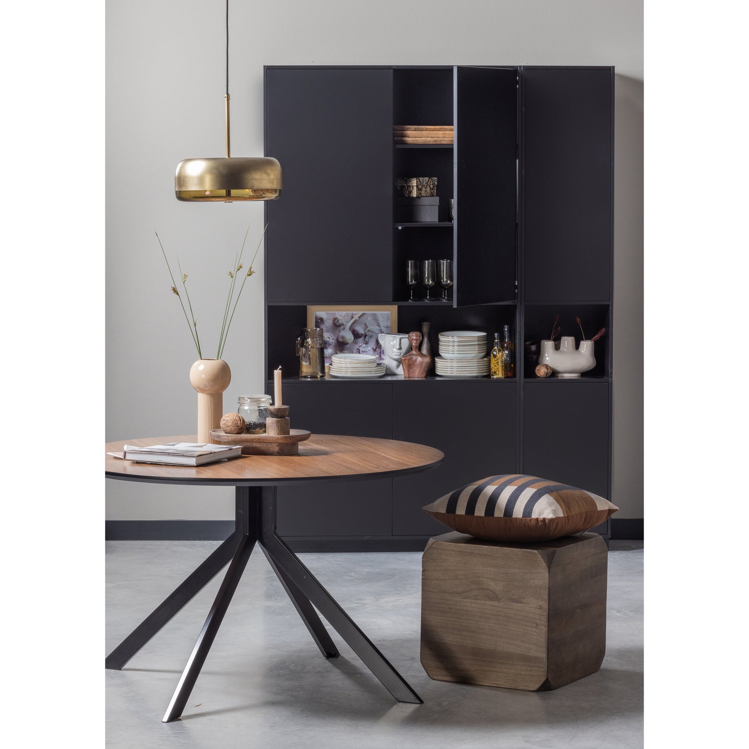 Bruno Eettafel Rond Mdf Walnoot Ø120cm