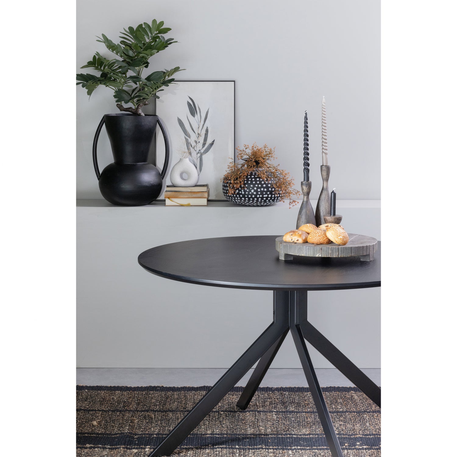 Bruno Eettafel Rond Mdf Zwart Ø120cm