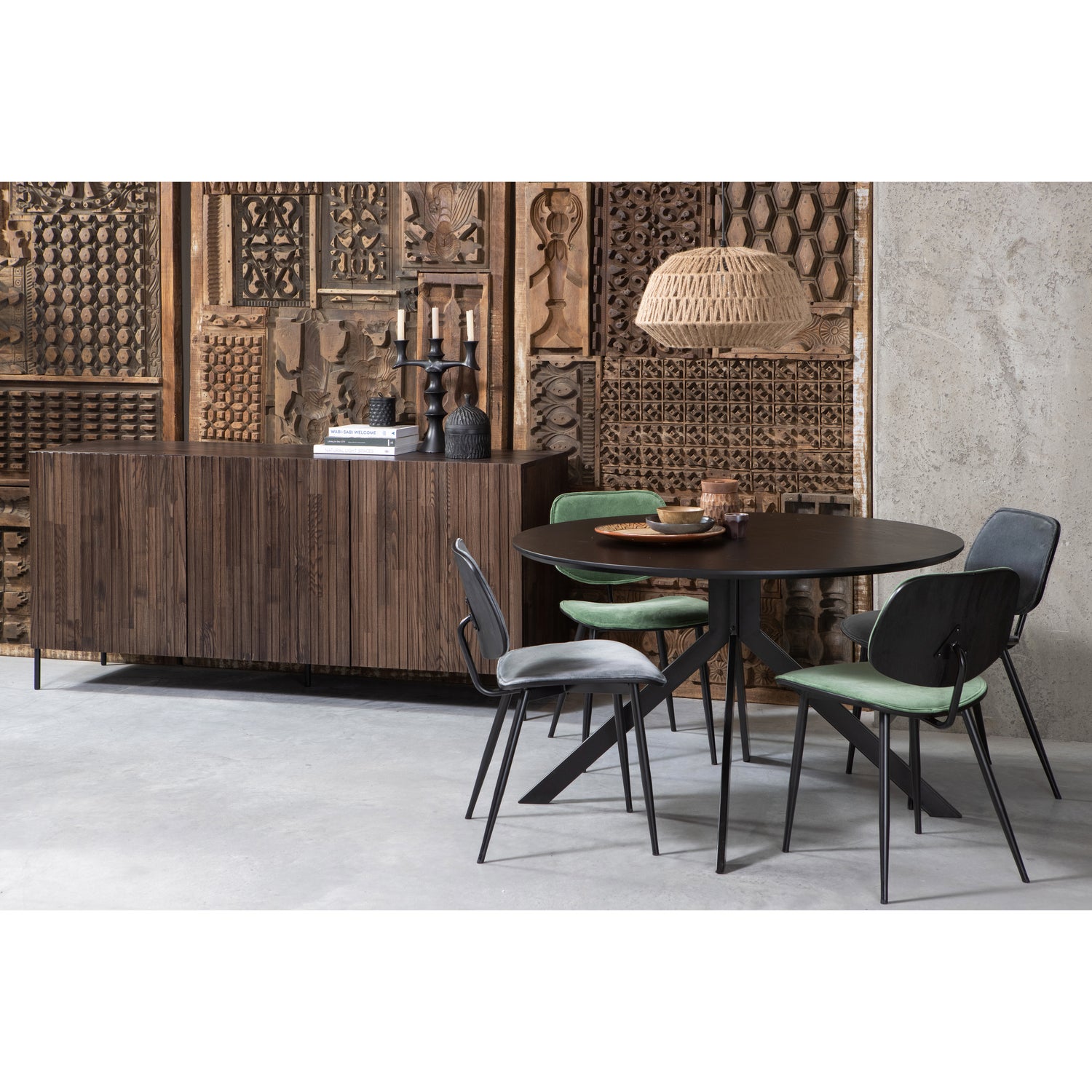 Bruno Eettafel Rond Mdf Zwart Ø120cm