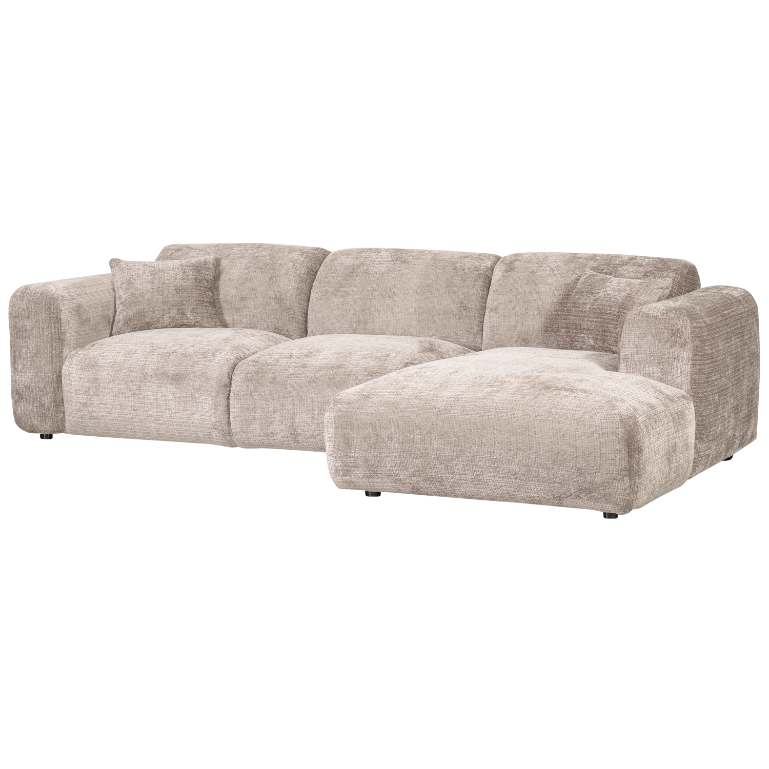 CLOUD CHAISE LONGUE RECHTS GEWEVEN CHENILLE NATUREL