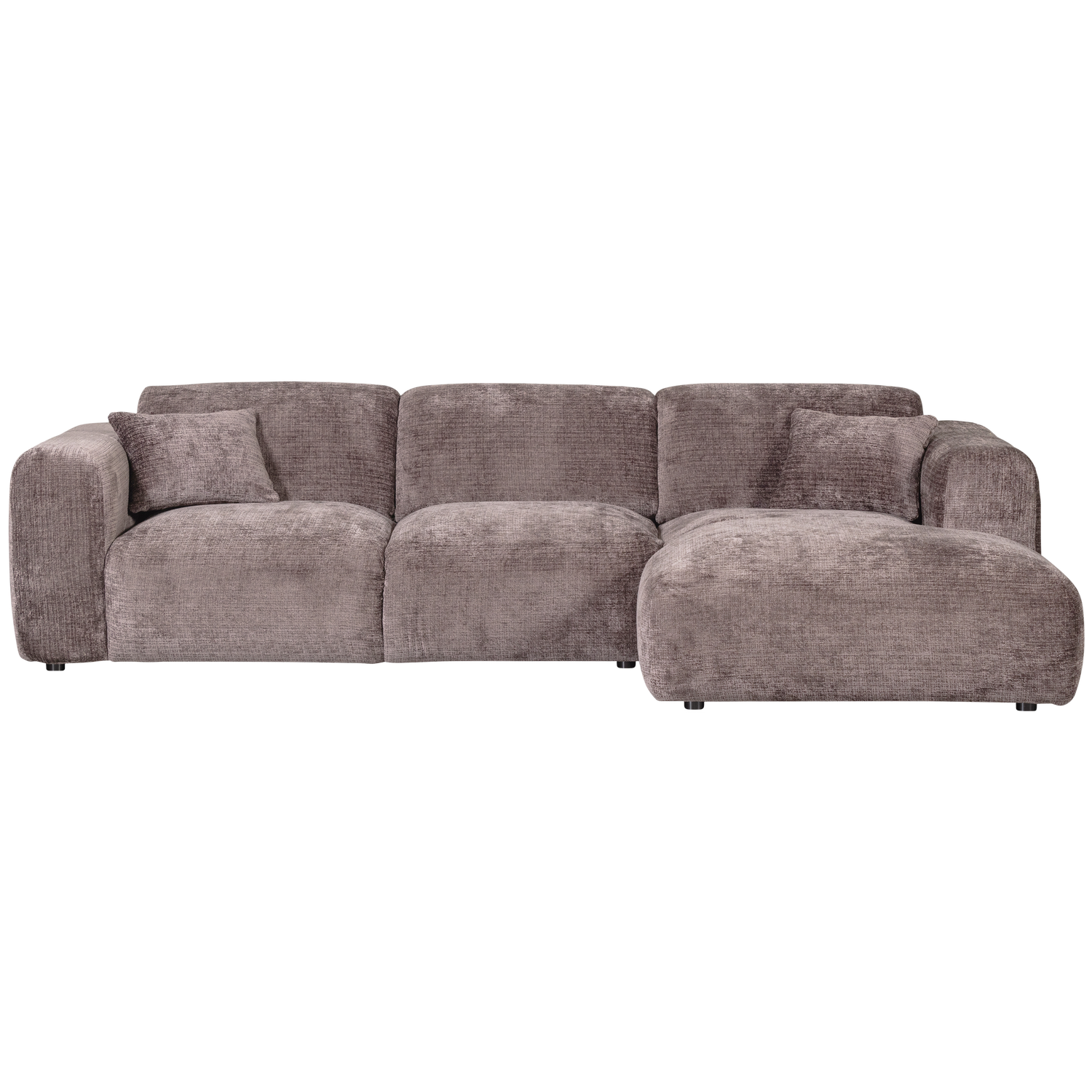 CLOUD CHAISE LONGUE RECHTS GEWEVEN CHENILLE TAUPE