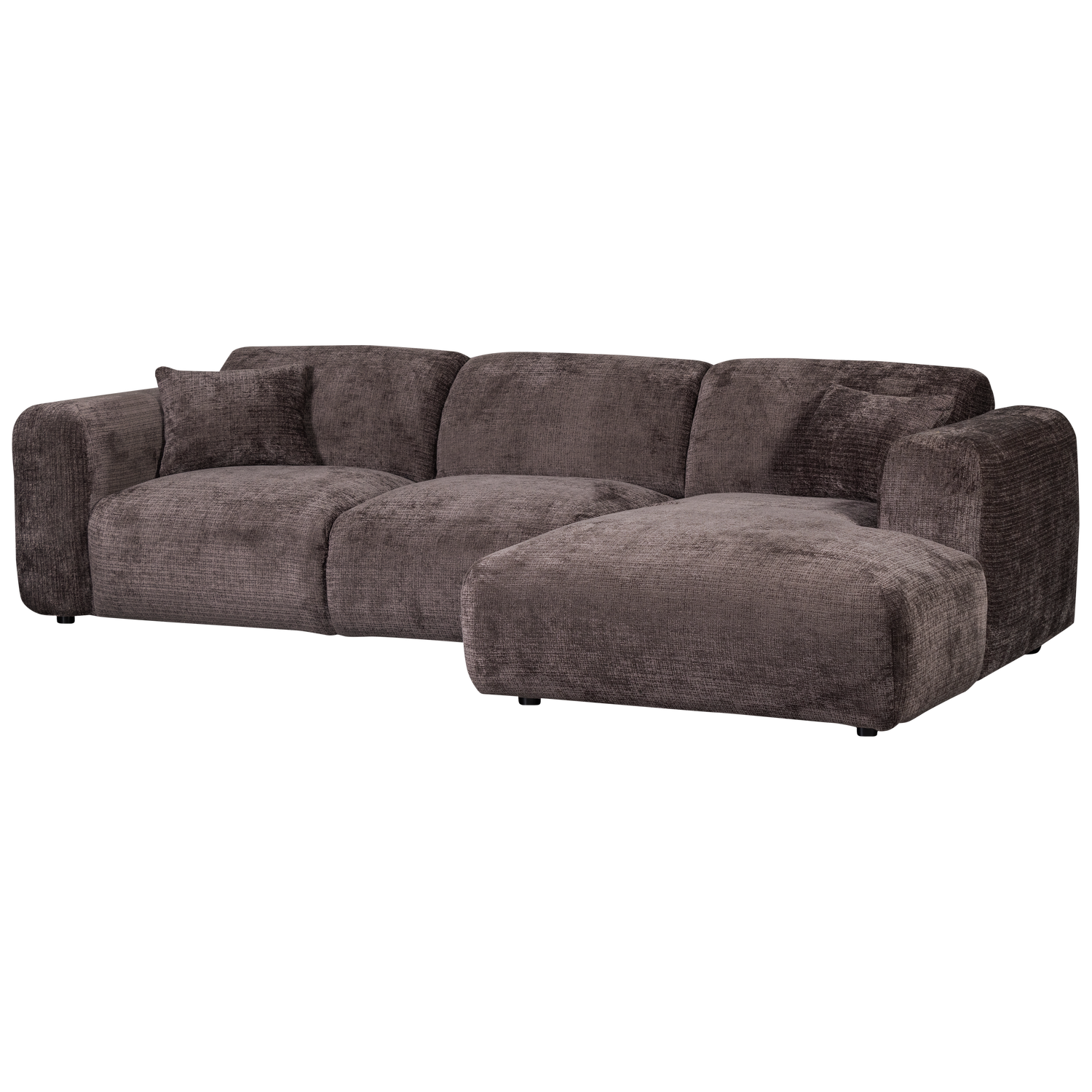 CLOUD CHAISE LONGUE RECHTS GEWEVEN CHENILLE WARM BRUIN