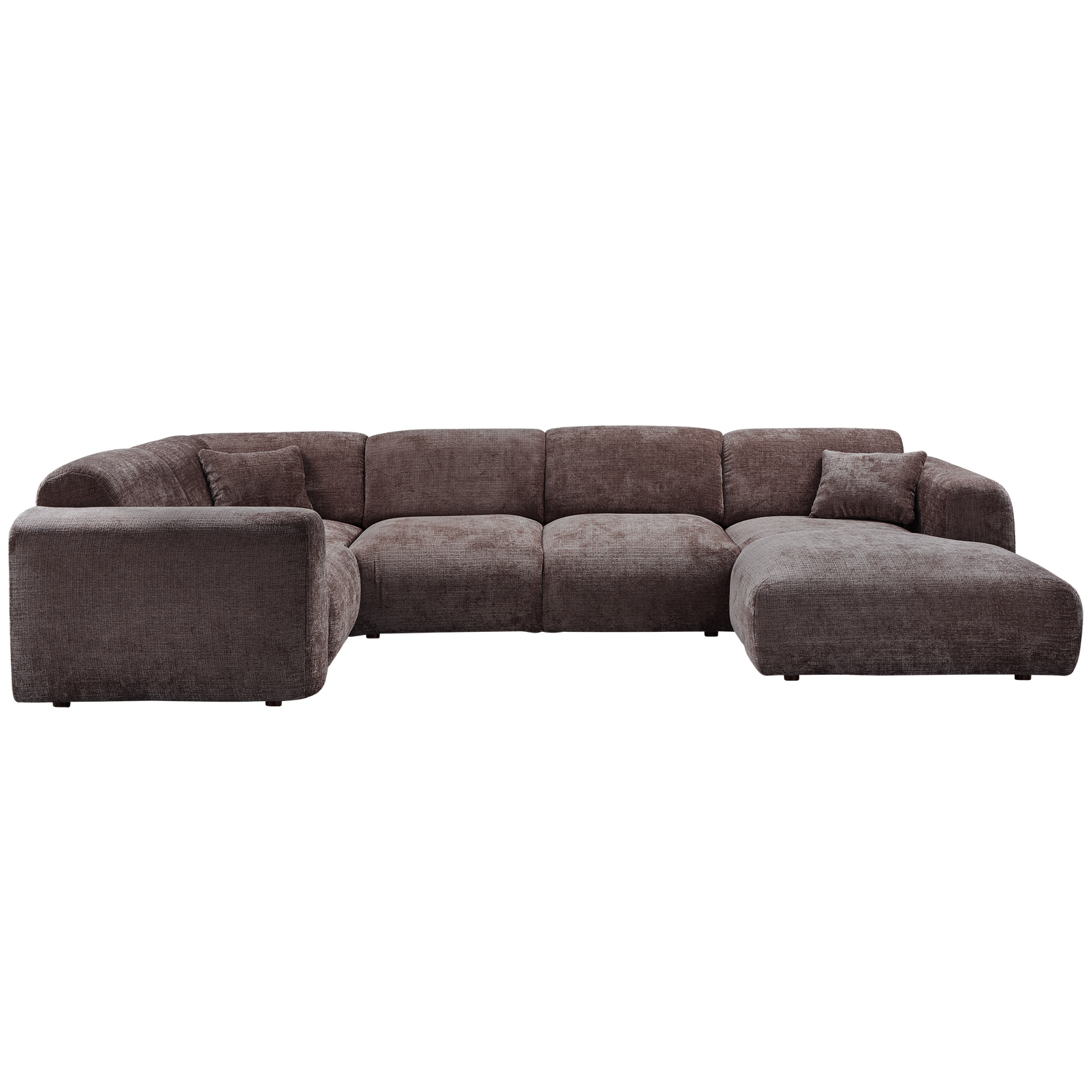 CLOUD HOEKBANK LINKS GEWEVEN CHENILLE WARM BRUIN