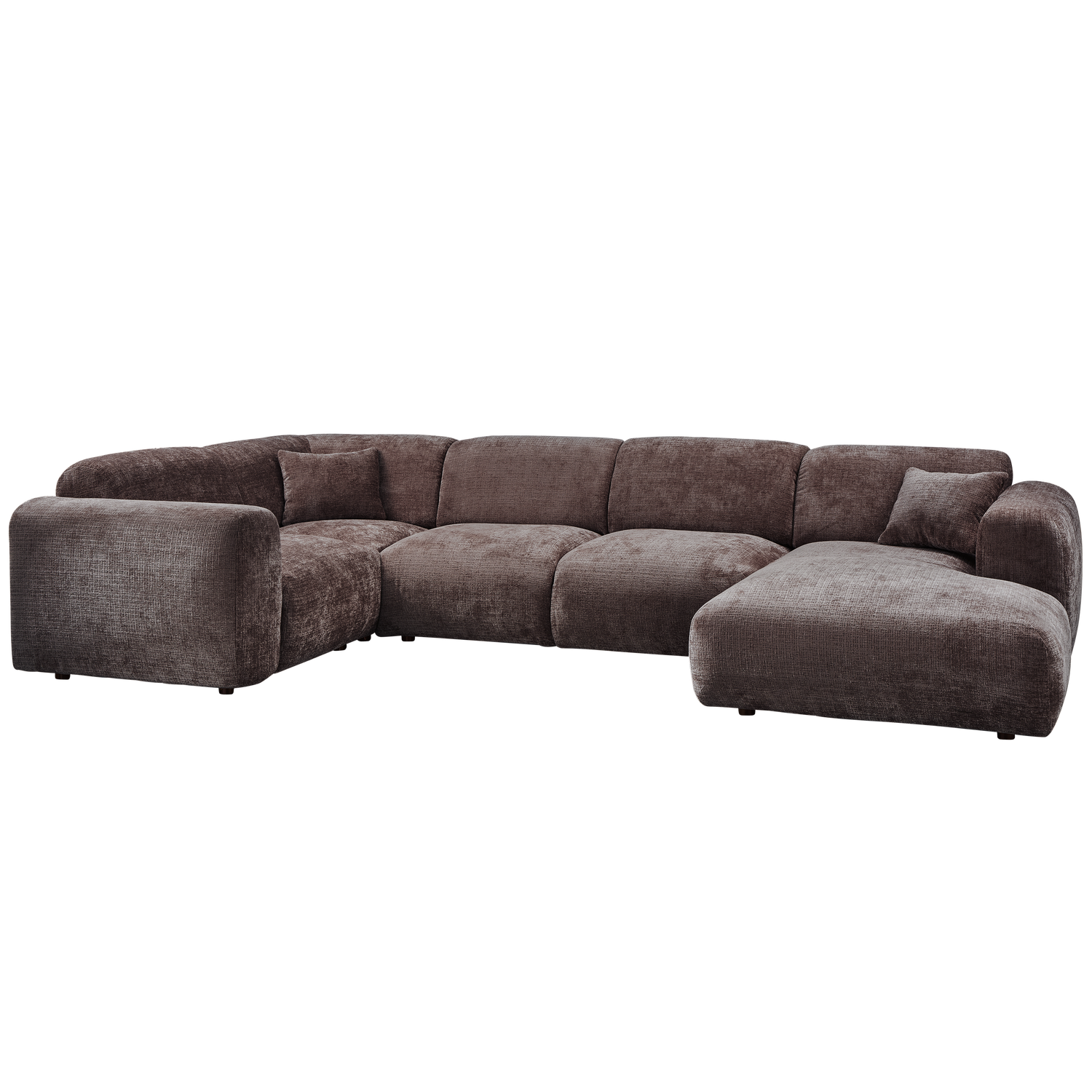 CLOUD HOEKBANK LINKS GEWEVEN CHENILLE WARM BRUIN