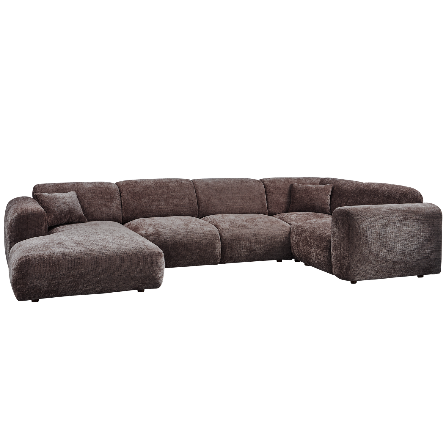 CLOUD HOEKBANK RECHTS GEWEVEN CHENILLE WARM BRUIN