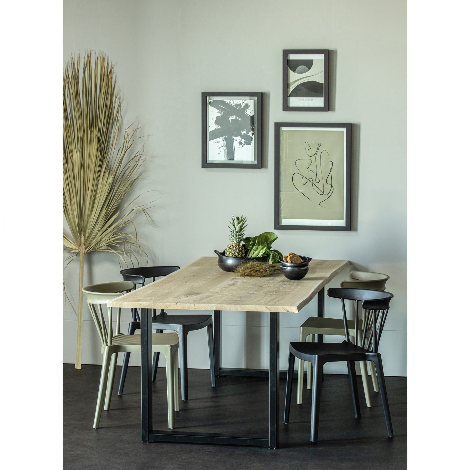 Combi-tablo: Boomstam Eiken 199x90 & U-poot [fsc]