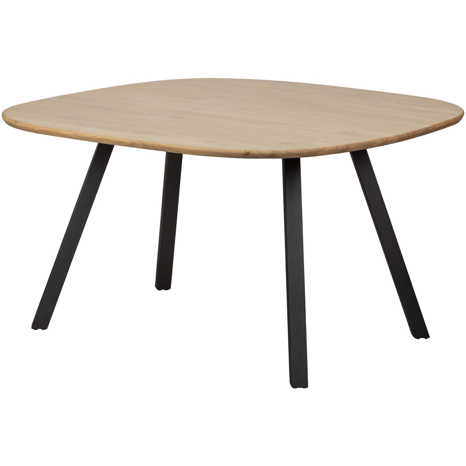 Combi-tablo: Organisch Eiken 130x130 & 2-stand Poot Zwart