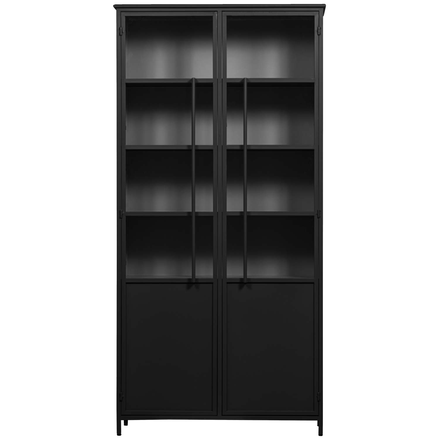 EXHIBIT XL 2-DEURS VITRINEKAST METAAL ZWART