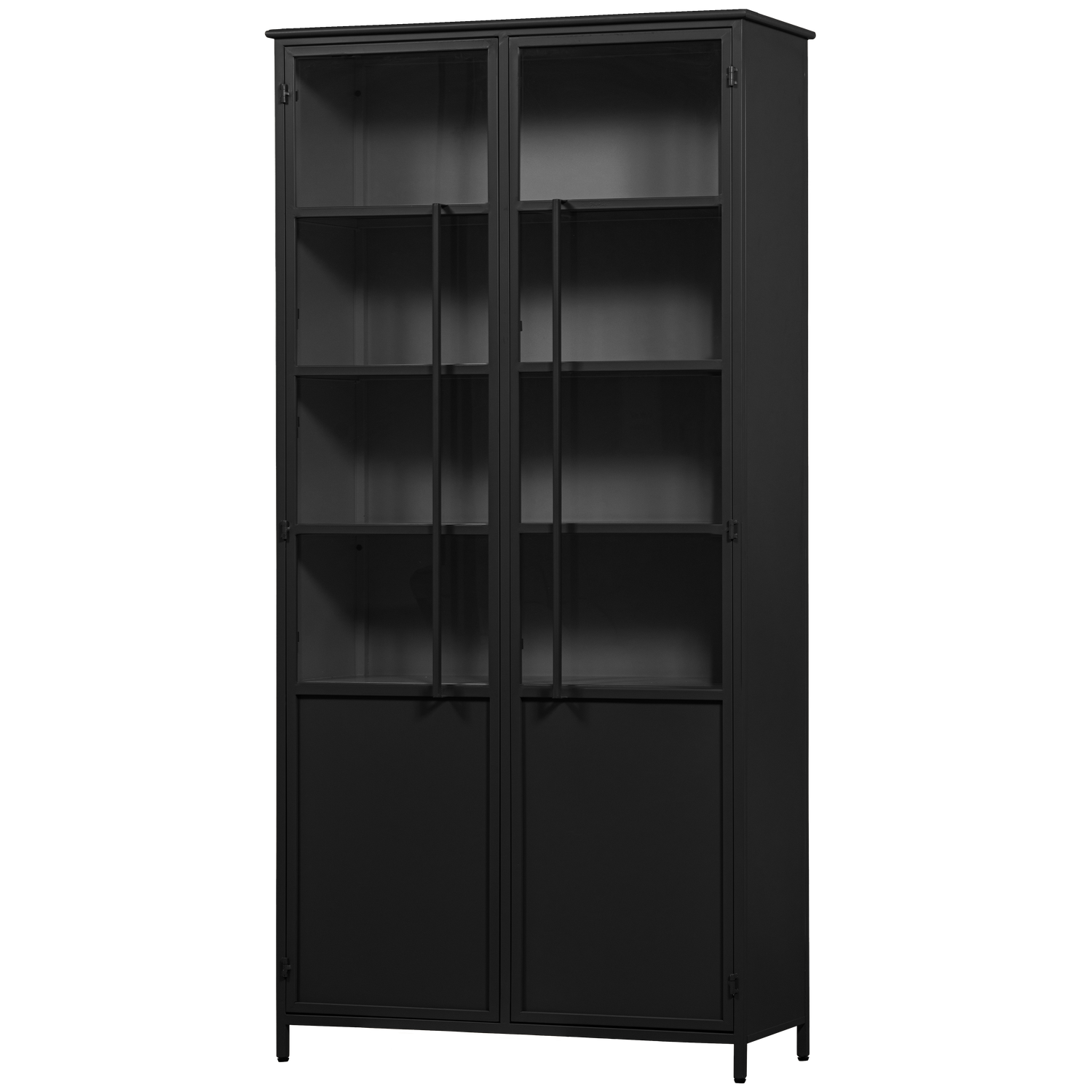 EXHIBIT XL 2-DEURS VITRINEKAST METAAL ZWART