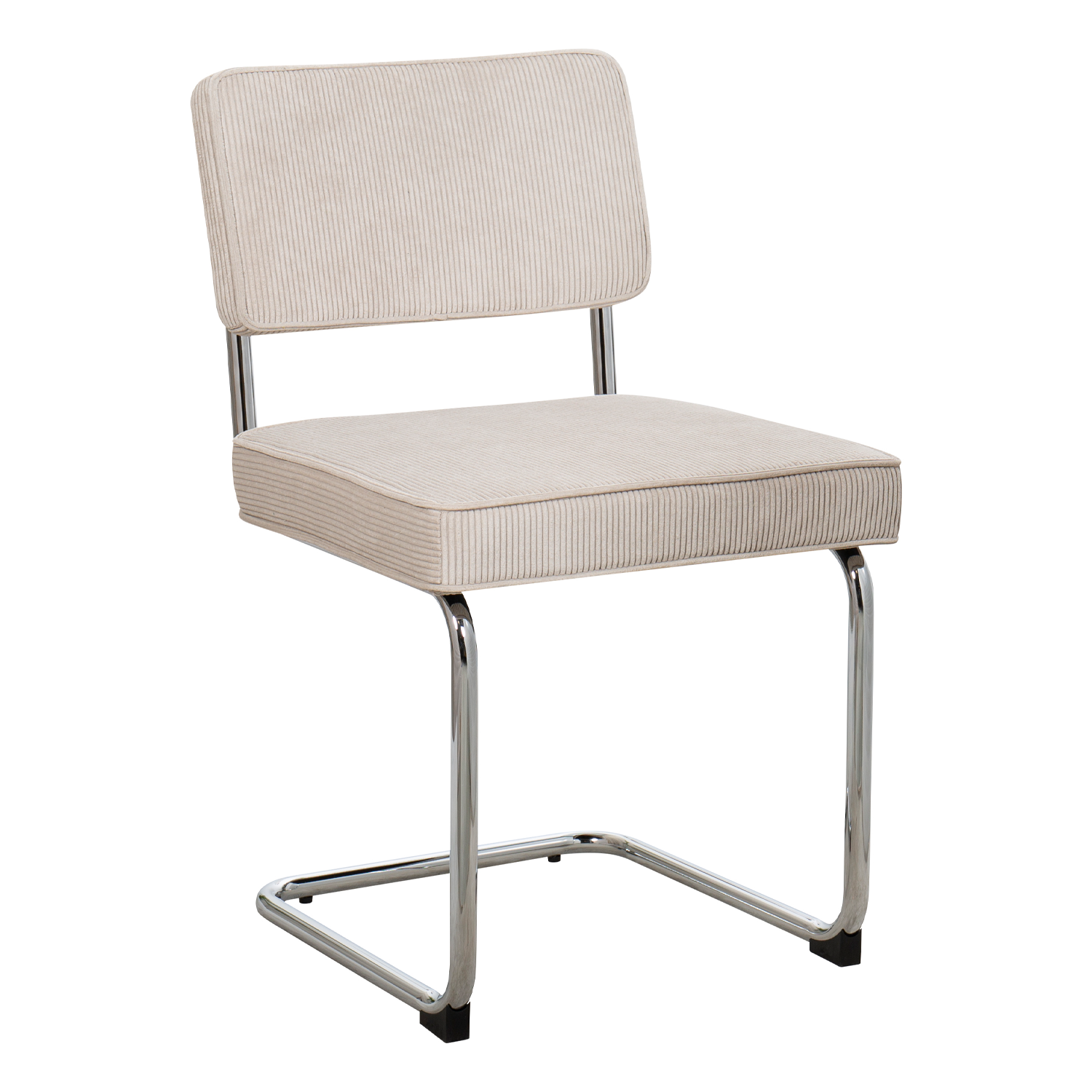Eetkamerstoel Bauhaus Chrome Rib Beige