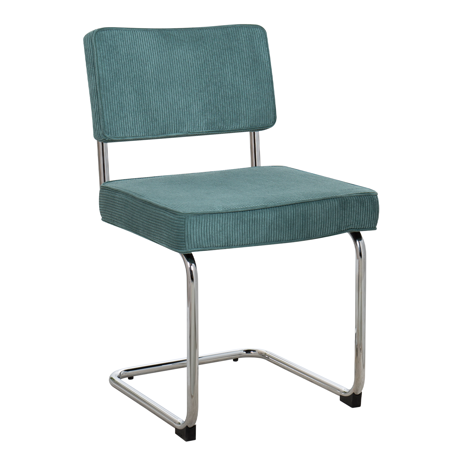 Eetkamerstoel Bauhaus Chrome Rib Blauw