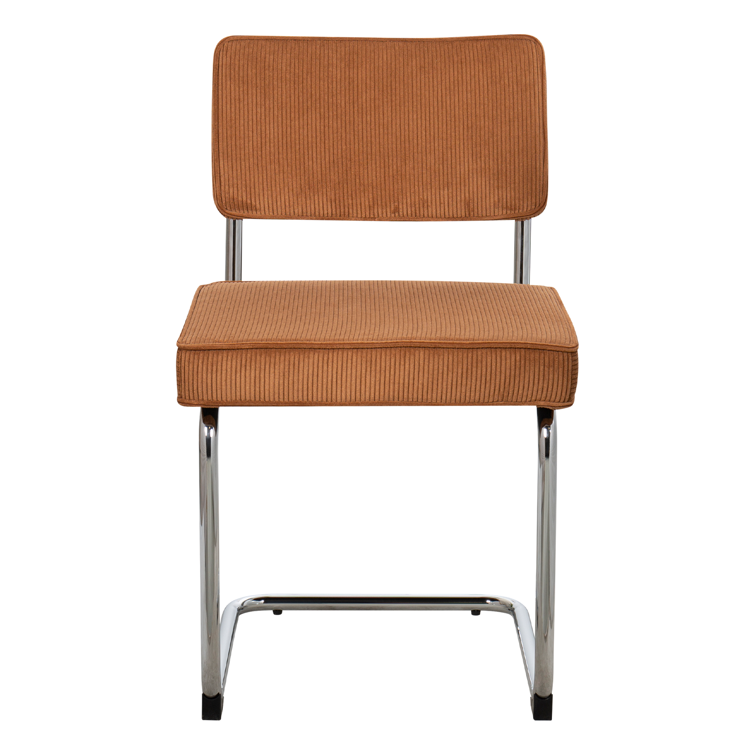Eetkamerstoel Bauhaus Chrome Rib Cognac