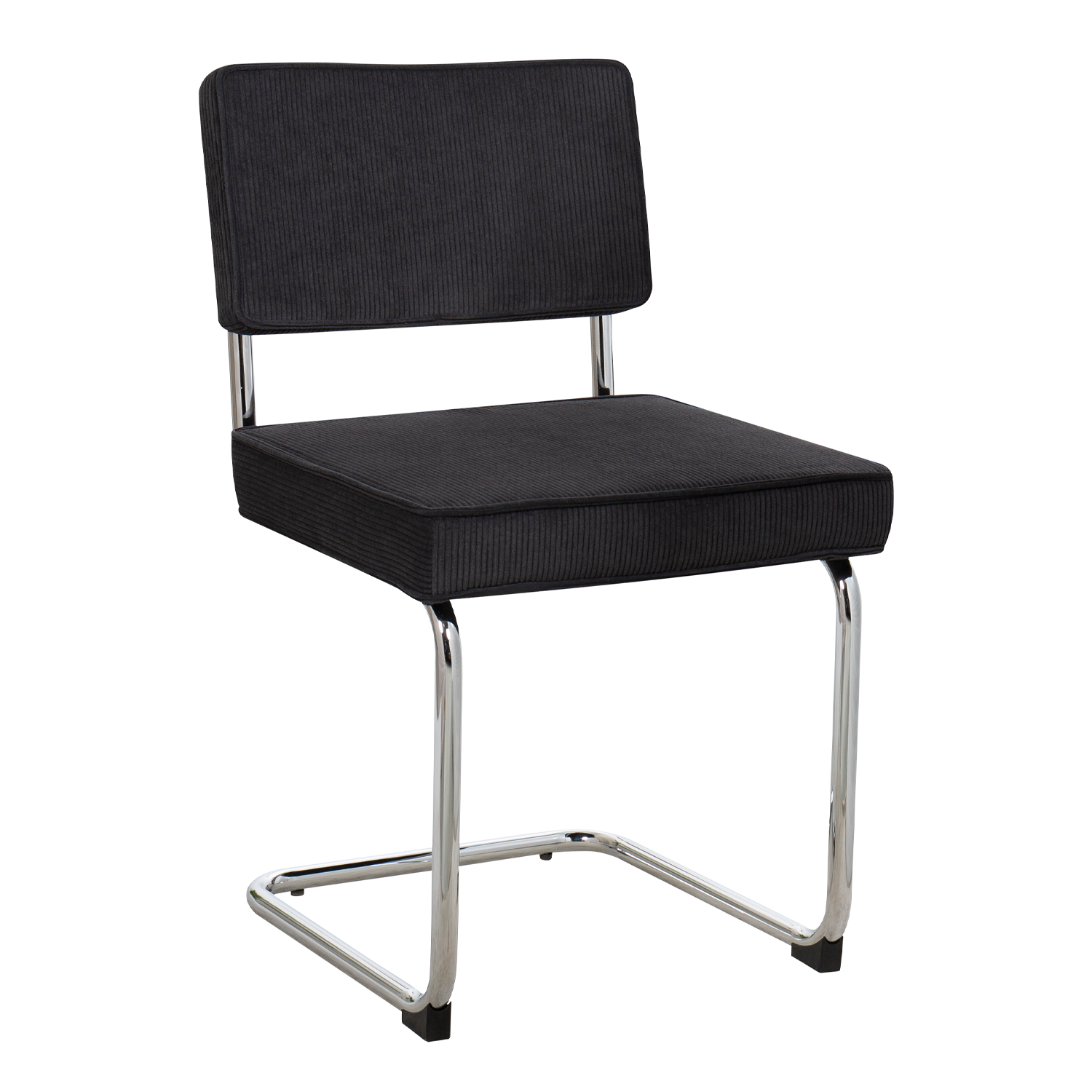 Eetkamerstoel Bauhaus Chrome Rib Zwart
