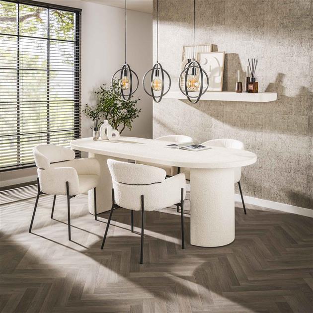 Eetkamertafel arch stone 215x90cm / Marmer composiet