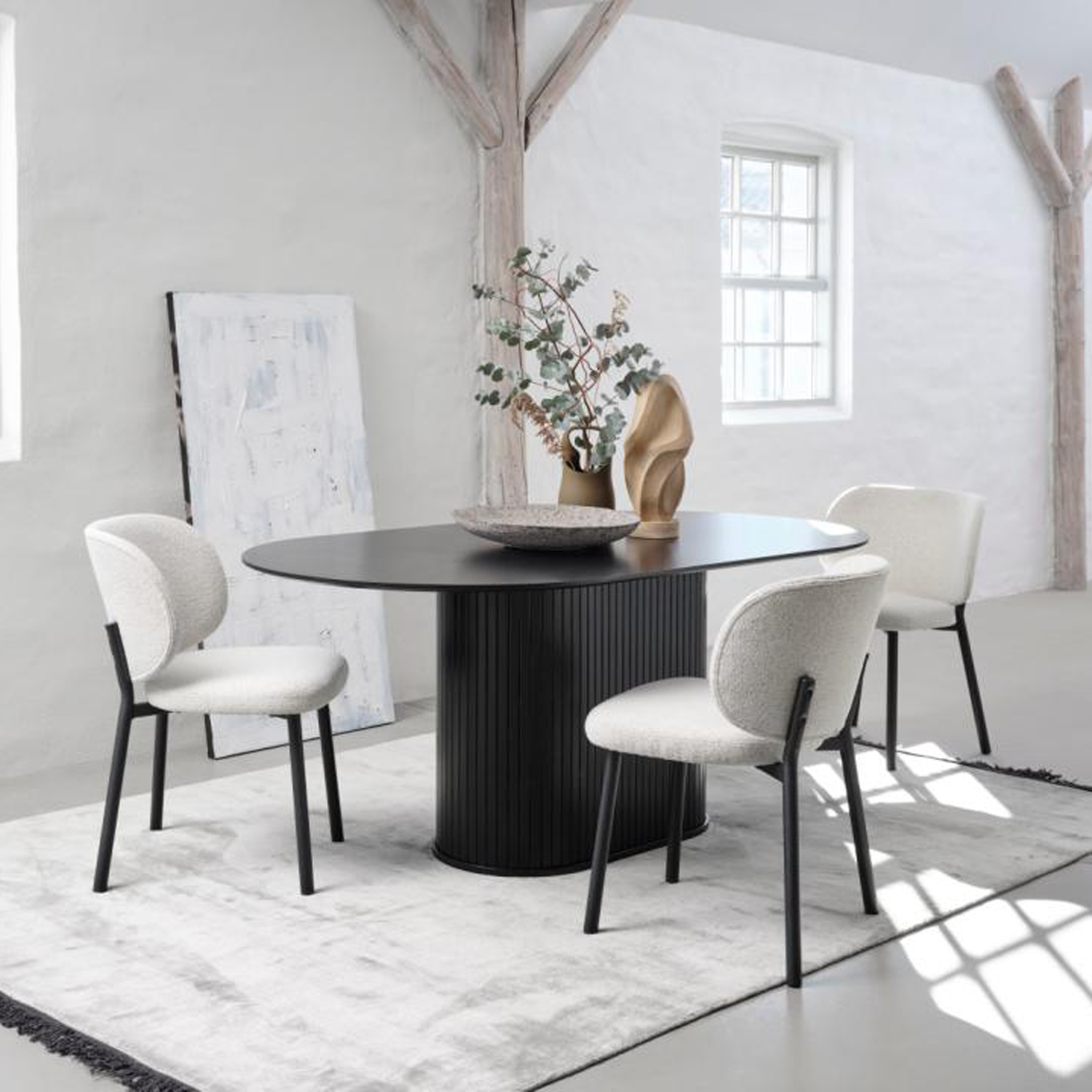 Eettafel Nola ovaal 95x180cm Zwart
