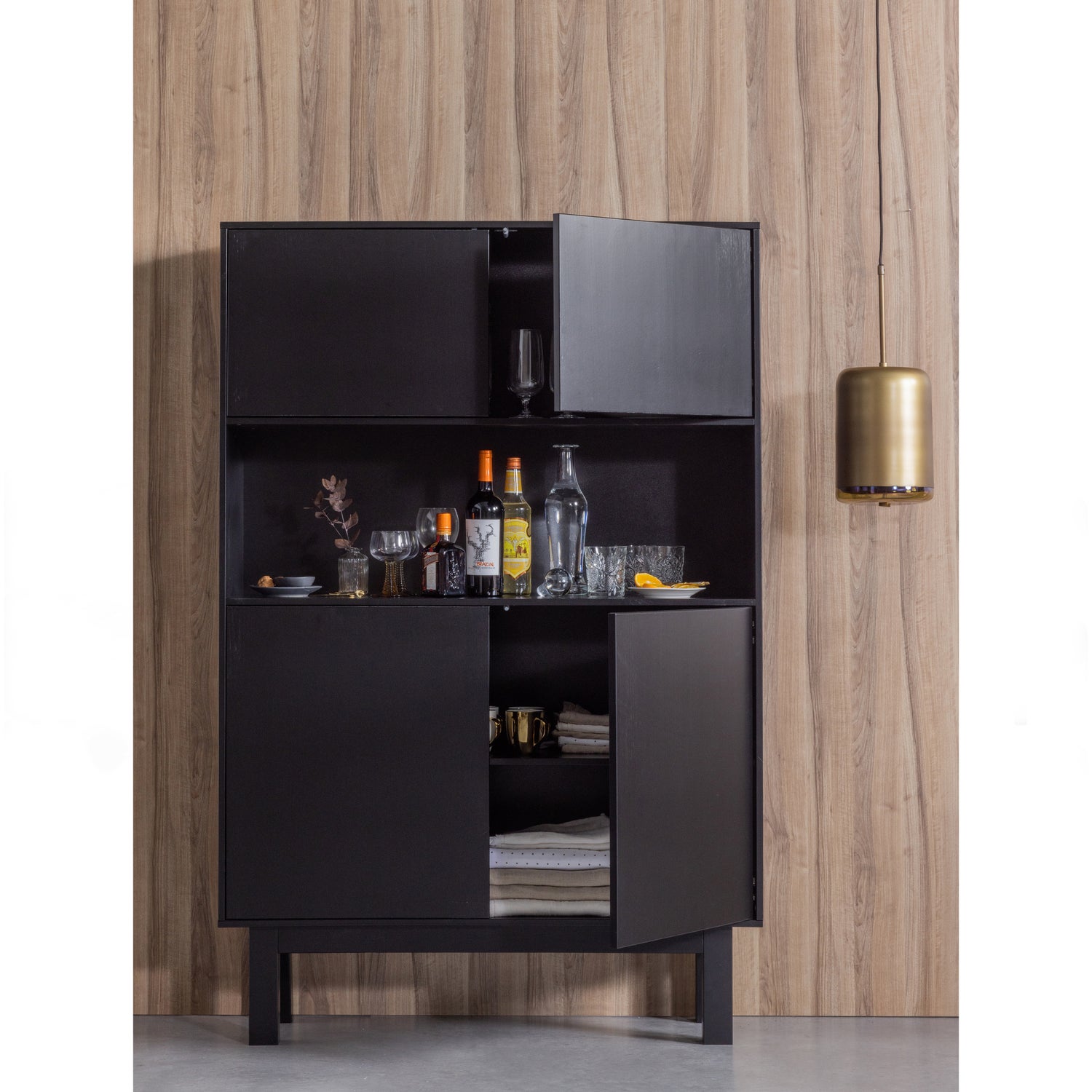 Finca Buffet-/ Drankkast Grenen Diepzwart [fsc]