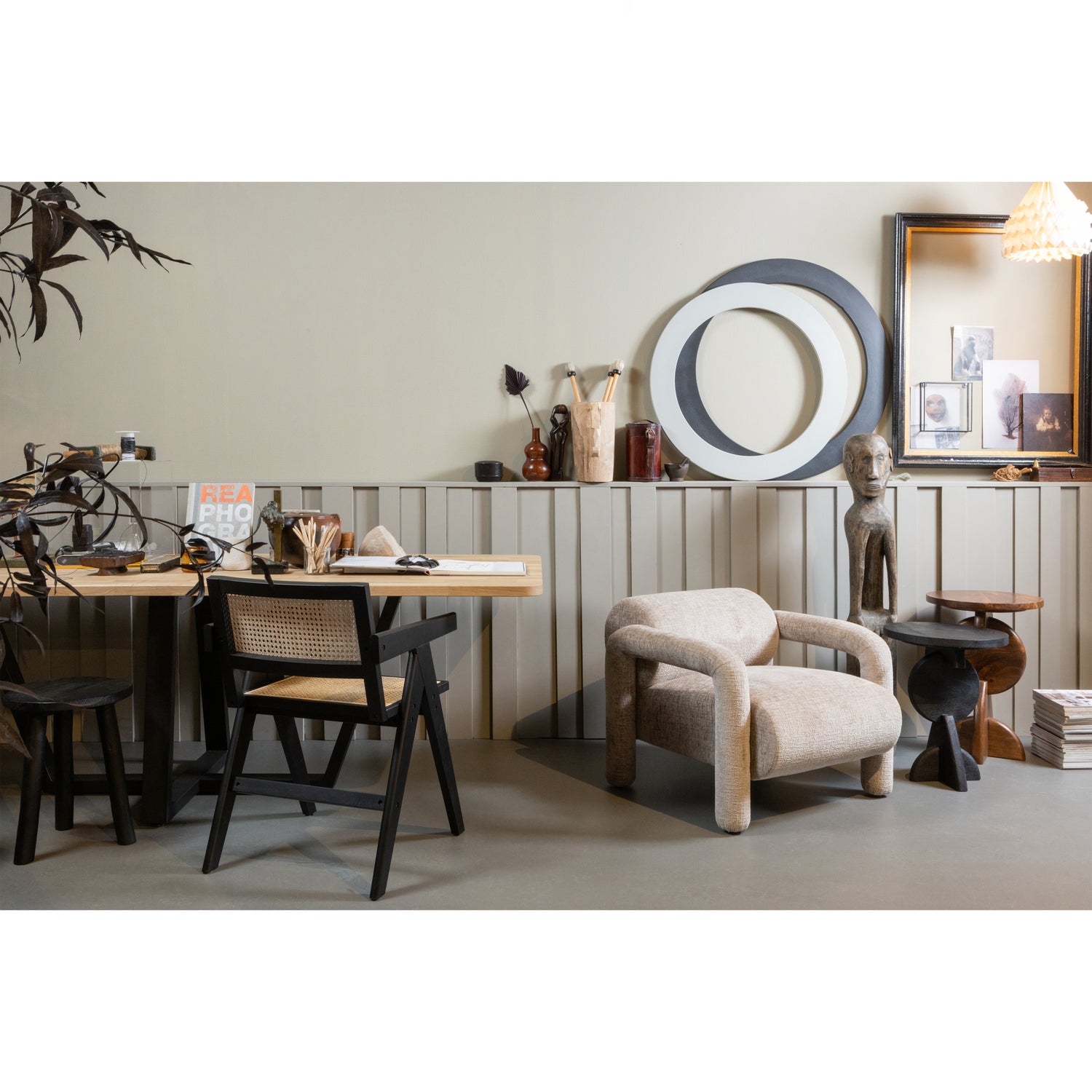 Gunn Eetkamerstoel Rattan / Hout Zwart
