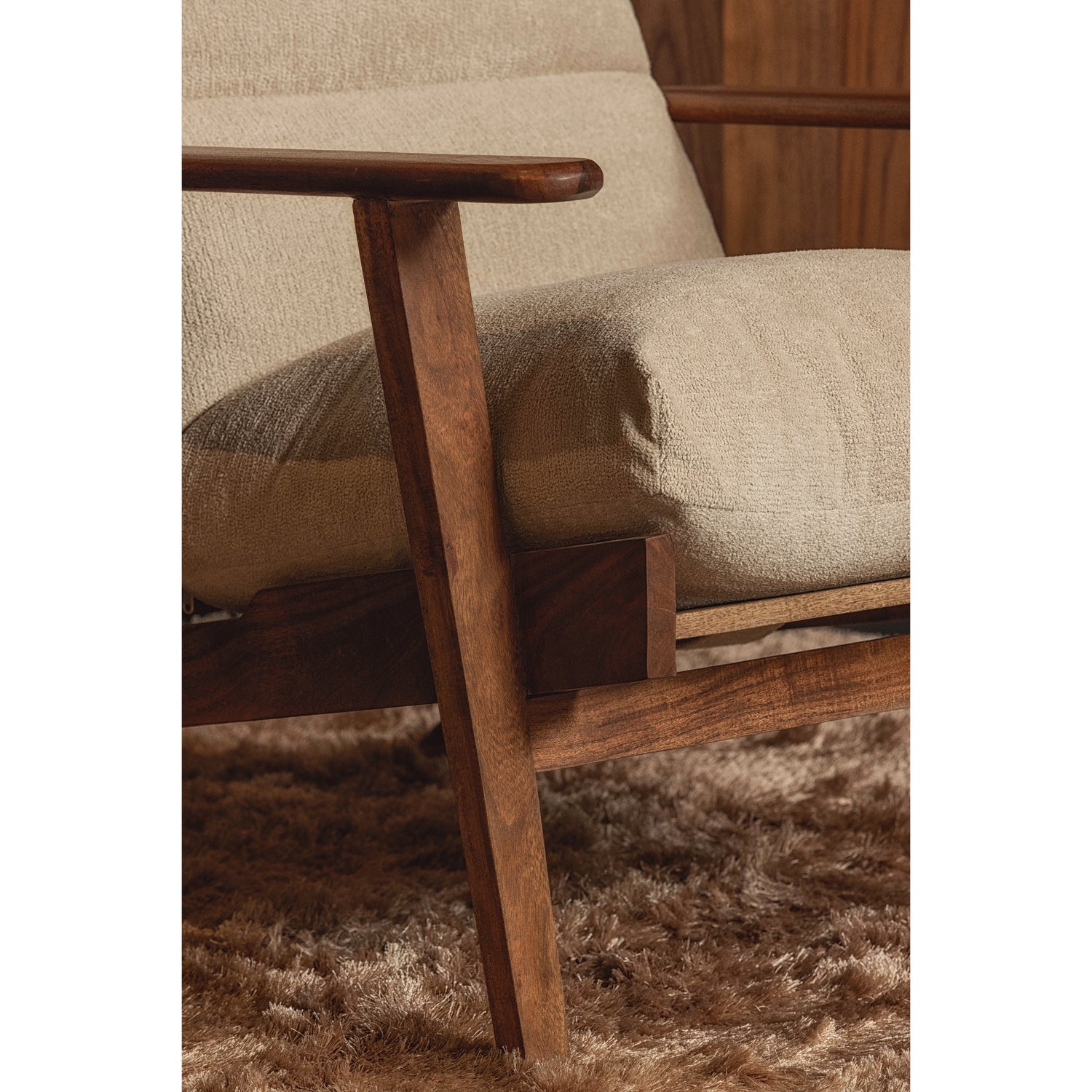 HOUSTON FAUTEUIL BOUCLÉ/HOUT NATUREL