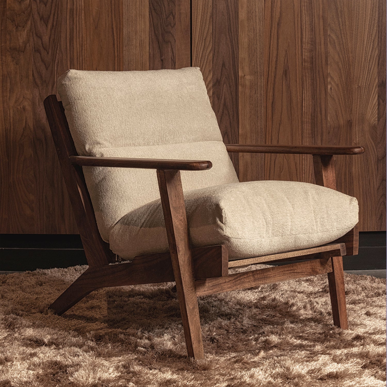 HOUSTON FAUTEUIL BOUCLÉ/HOUT NATUREL