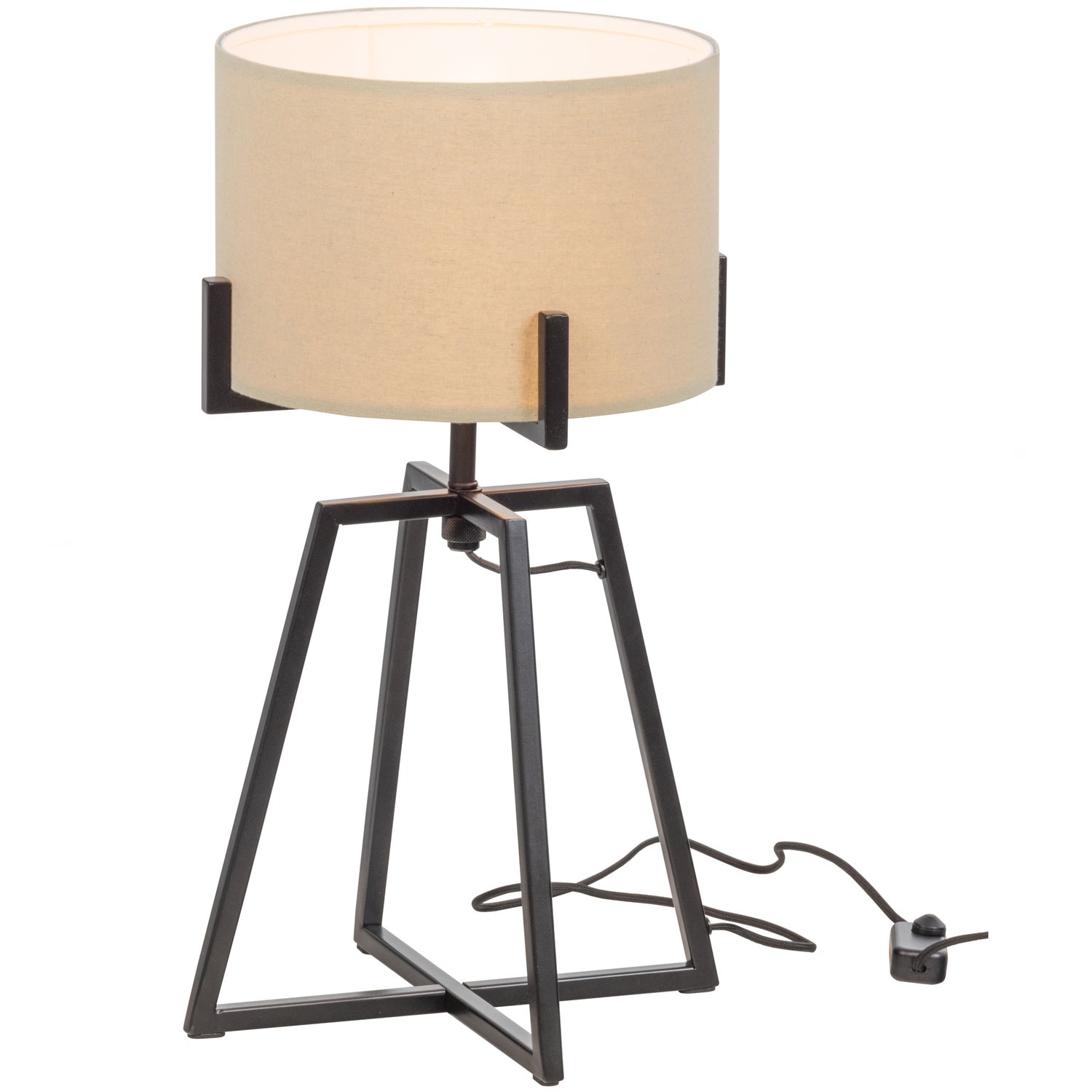 Holly Tafellamp Zwart/naturel