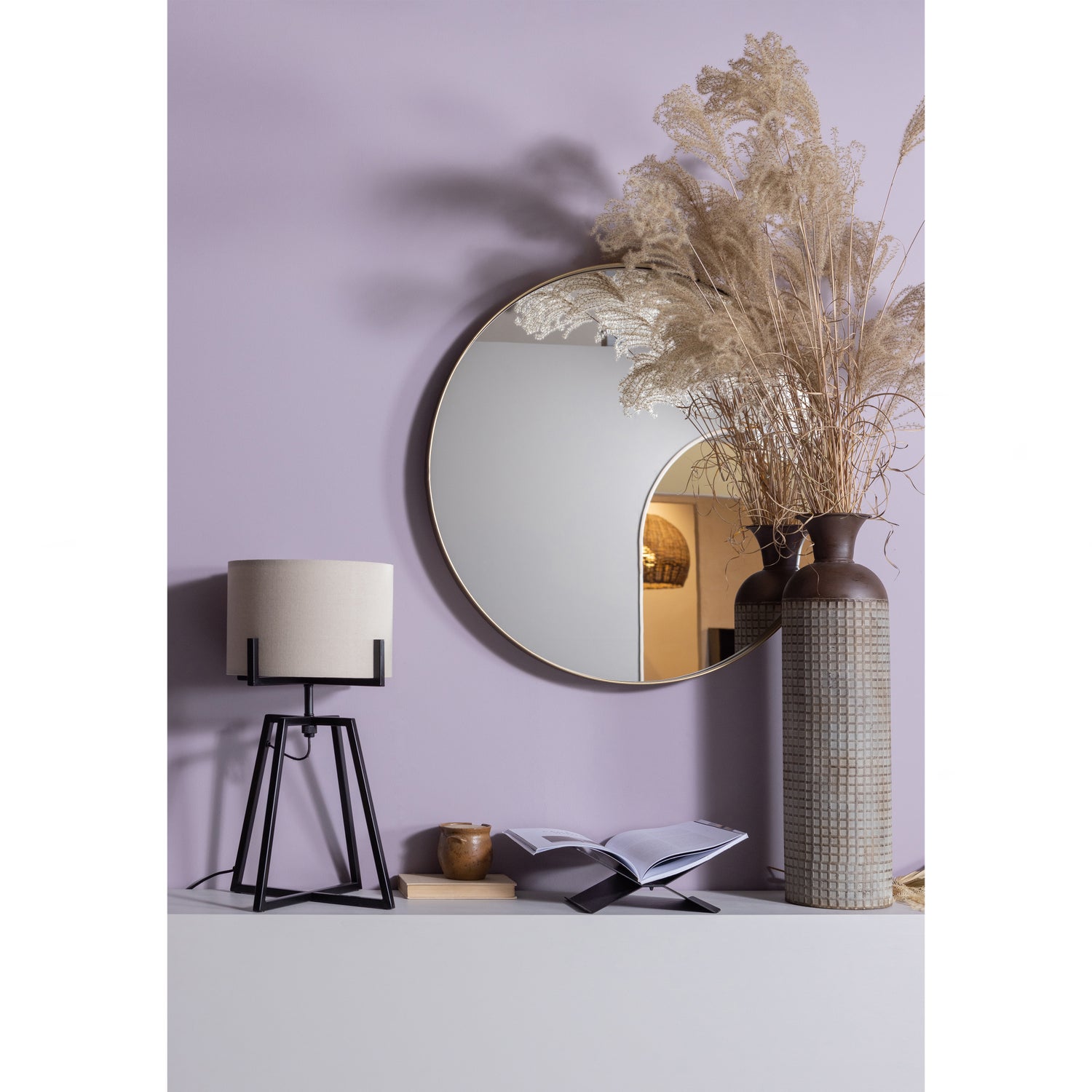 Holly Tafellamp Zwart/naturel
