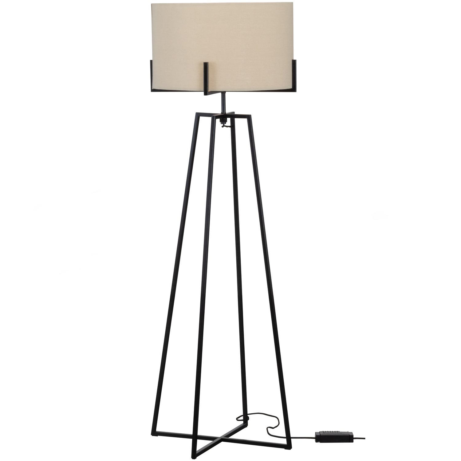 Holly Vloerlamp Zwart/naturel