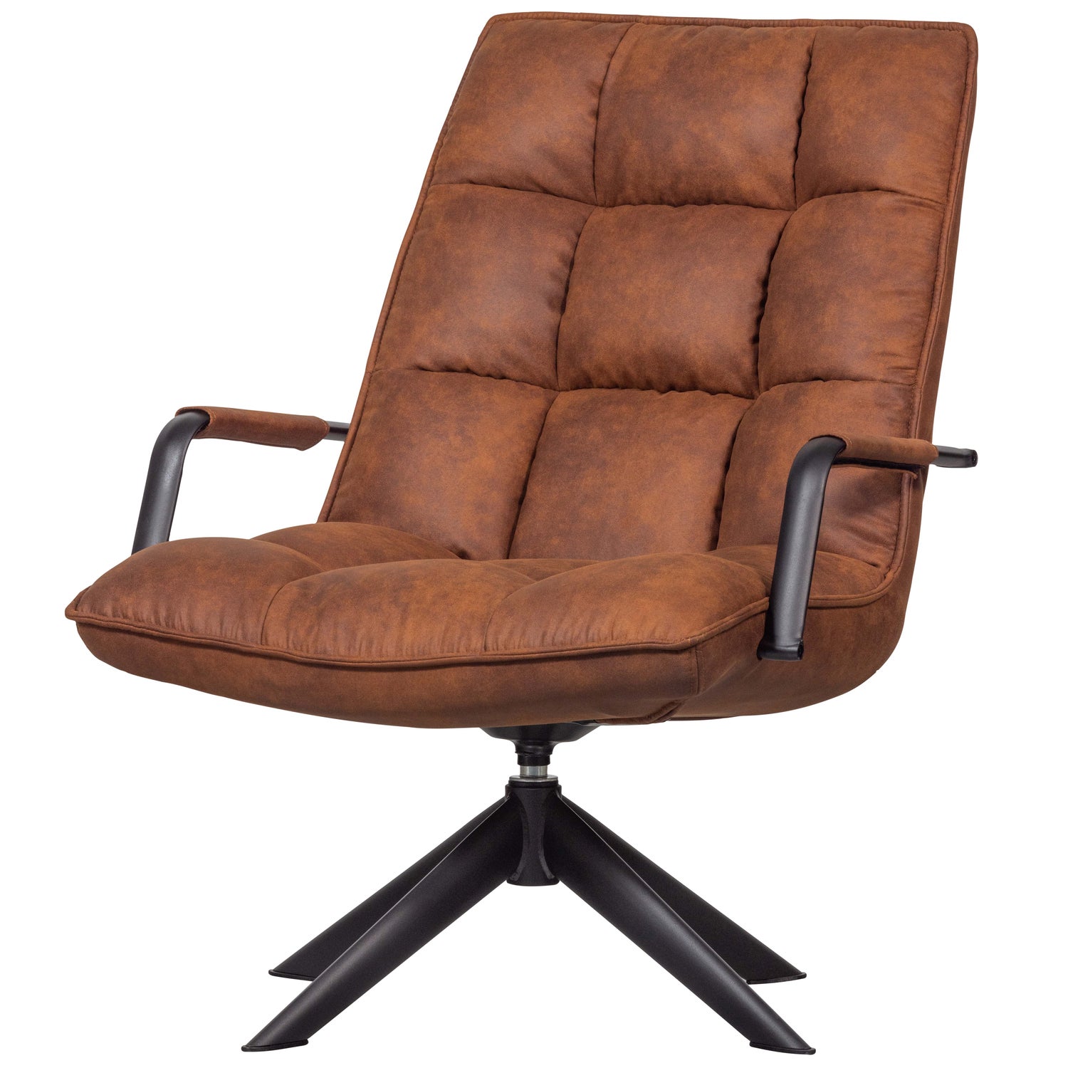 Jouke Draaifauteuil Met Armleuning Kunstleer Cognac
