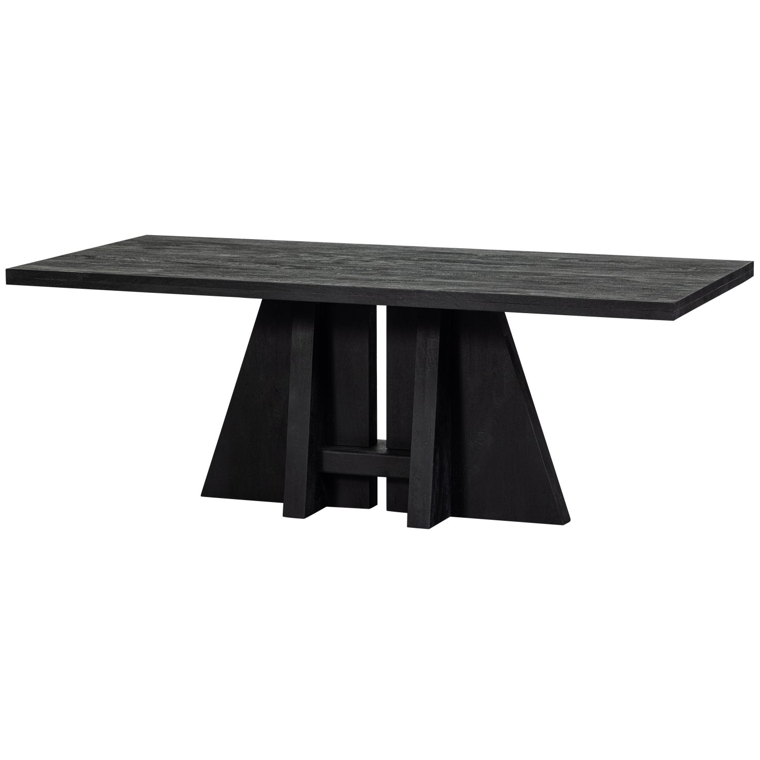 KEAN EETTAFEL MET MIDDENPOOT MANGO ZWART 180x100CM
