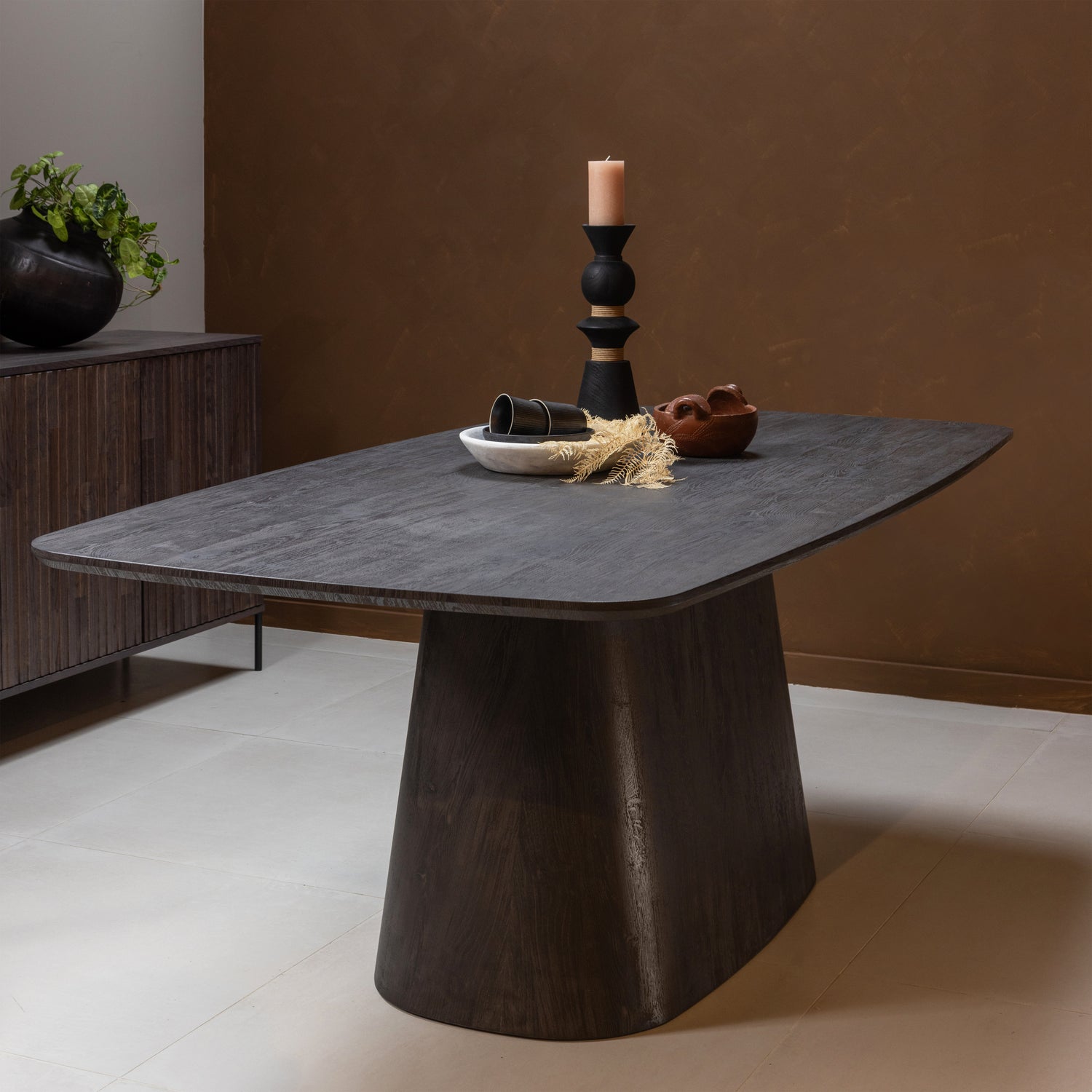 LEAH EETTAFEL MDF DONKERBRUIN 200x105CM