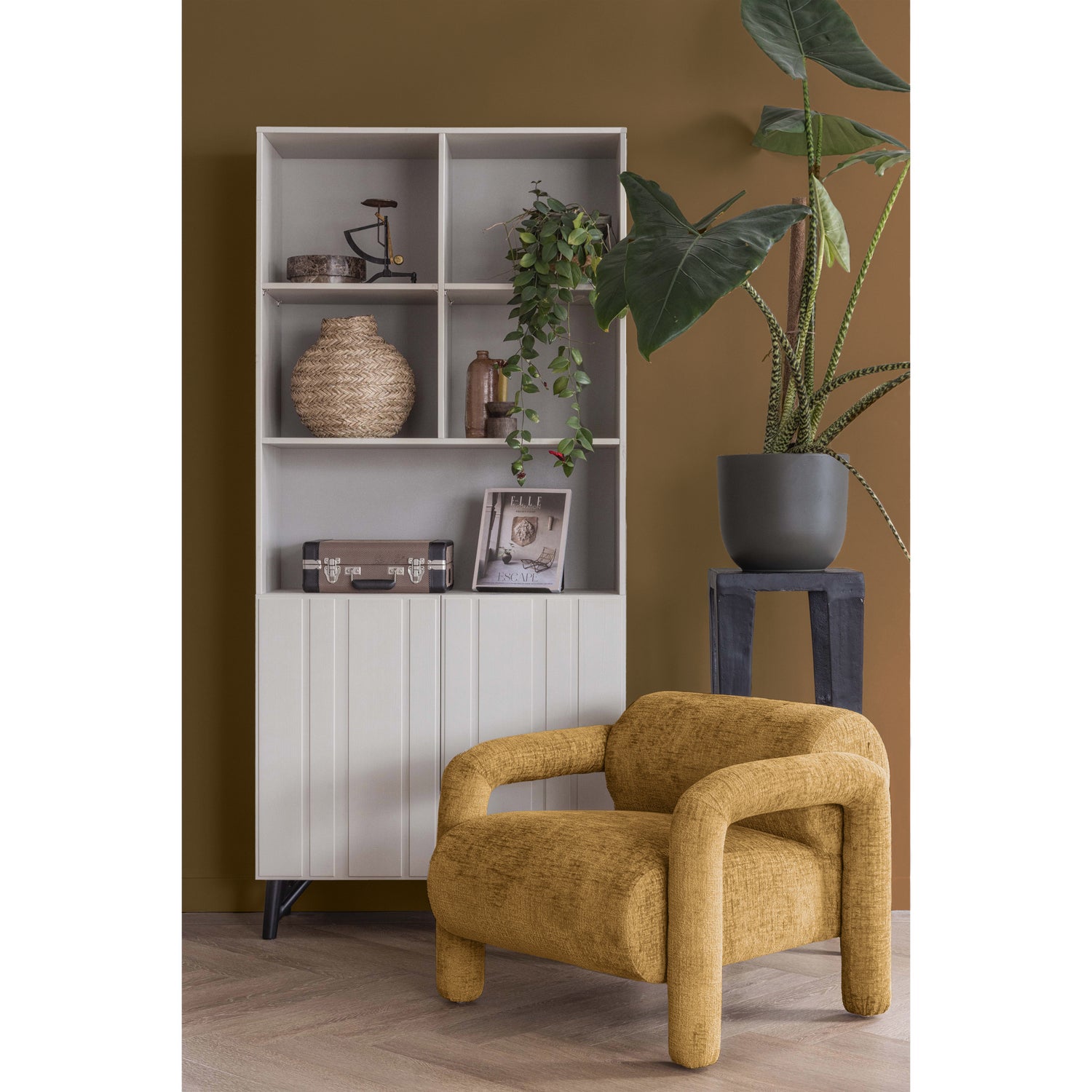 Lenny Fauteuil In Grove Textuur Goud/geel