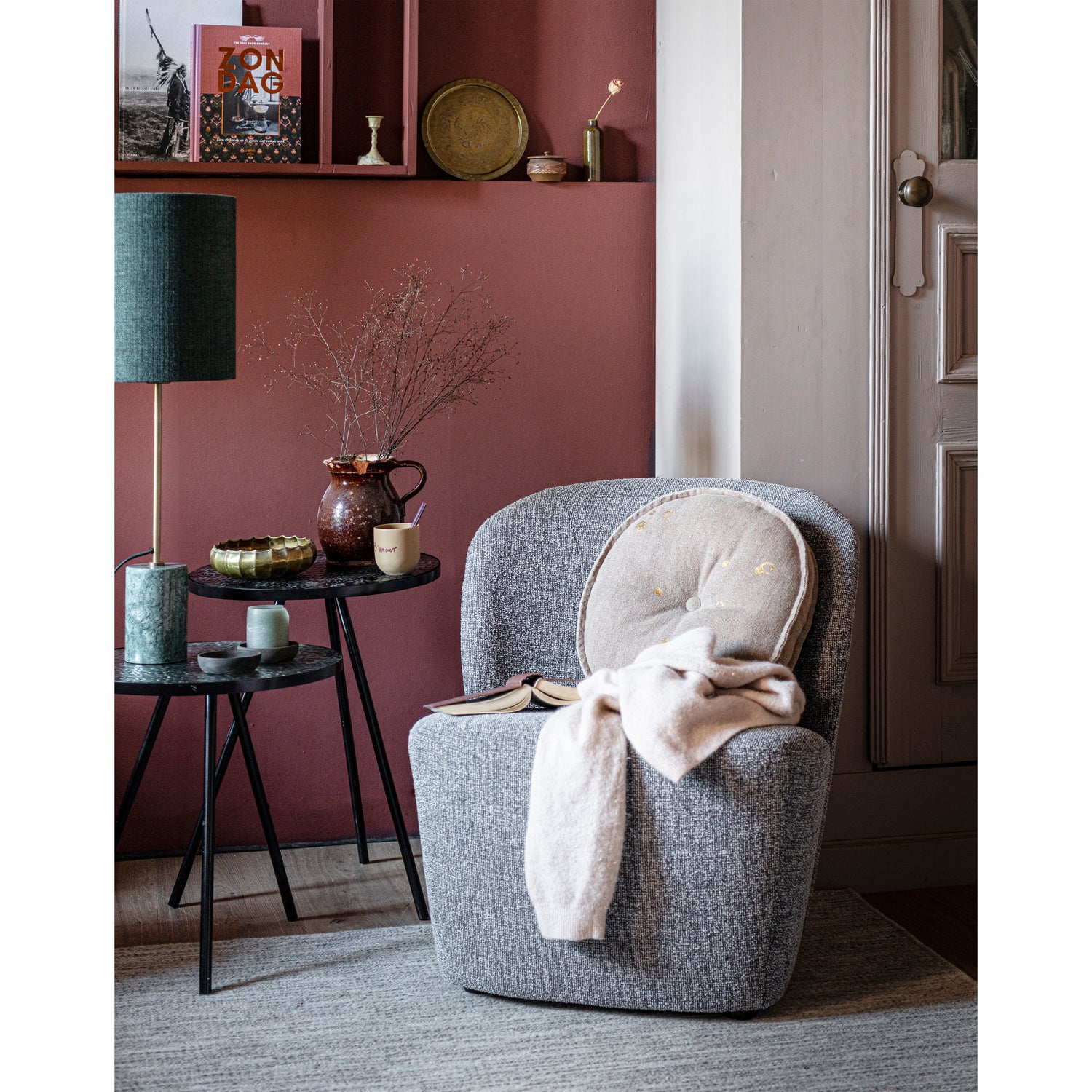 Lofty Fauteuil Grijs Gemeleerd