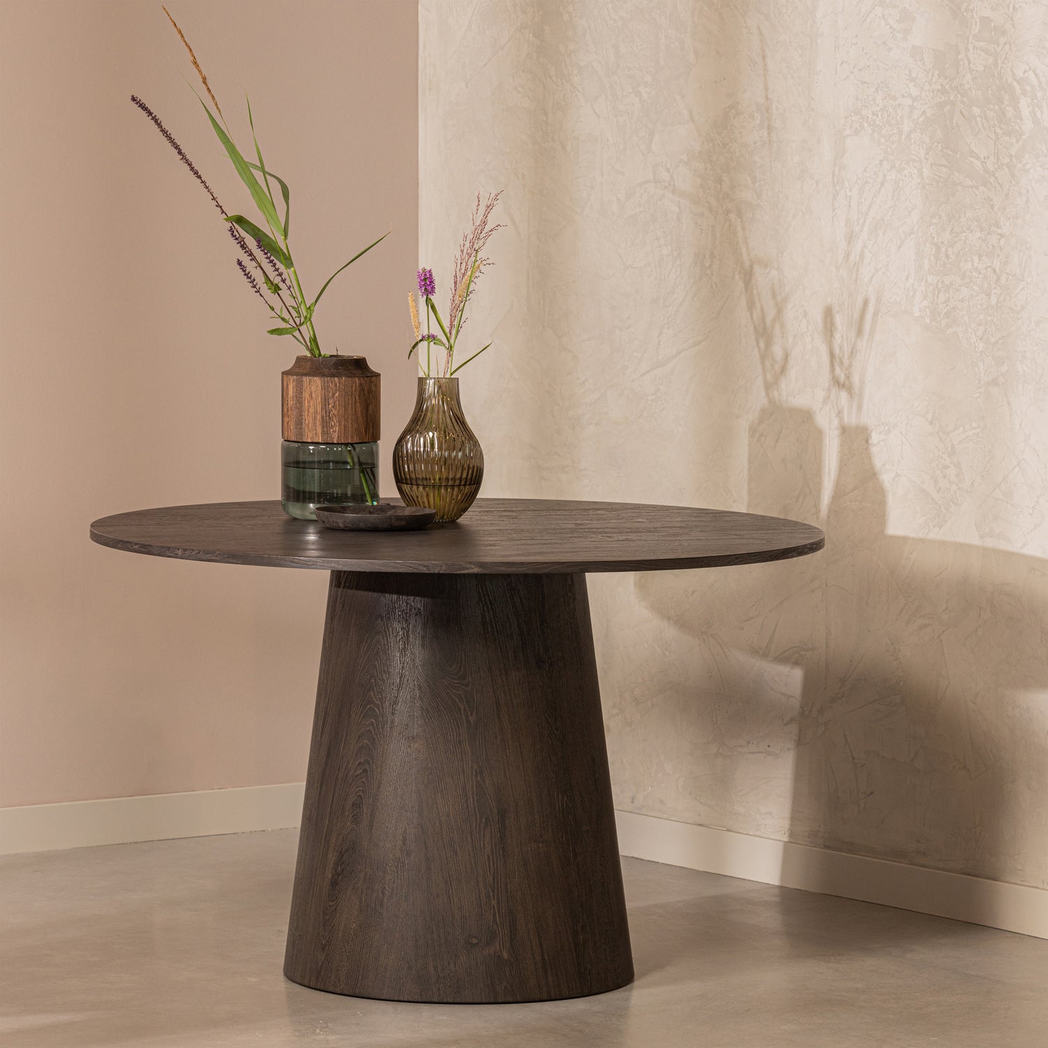 MAAN EETTAFEL ROND MDF DONKERBRUIN Ø120CM