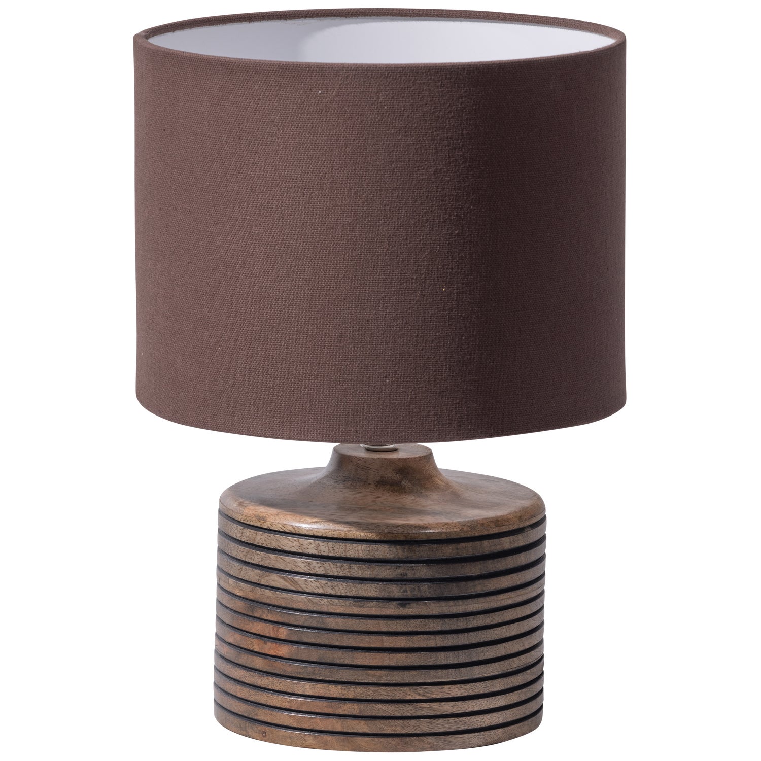 MENZO TAFELLAMP MET CARVING HOUT WARM BRUIN