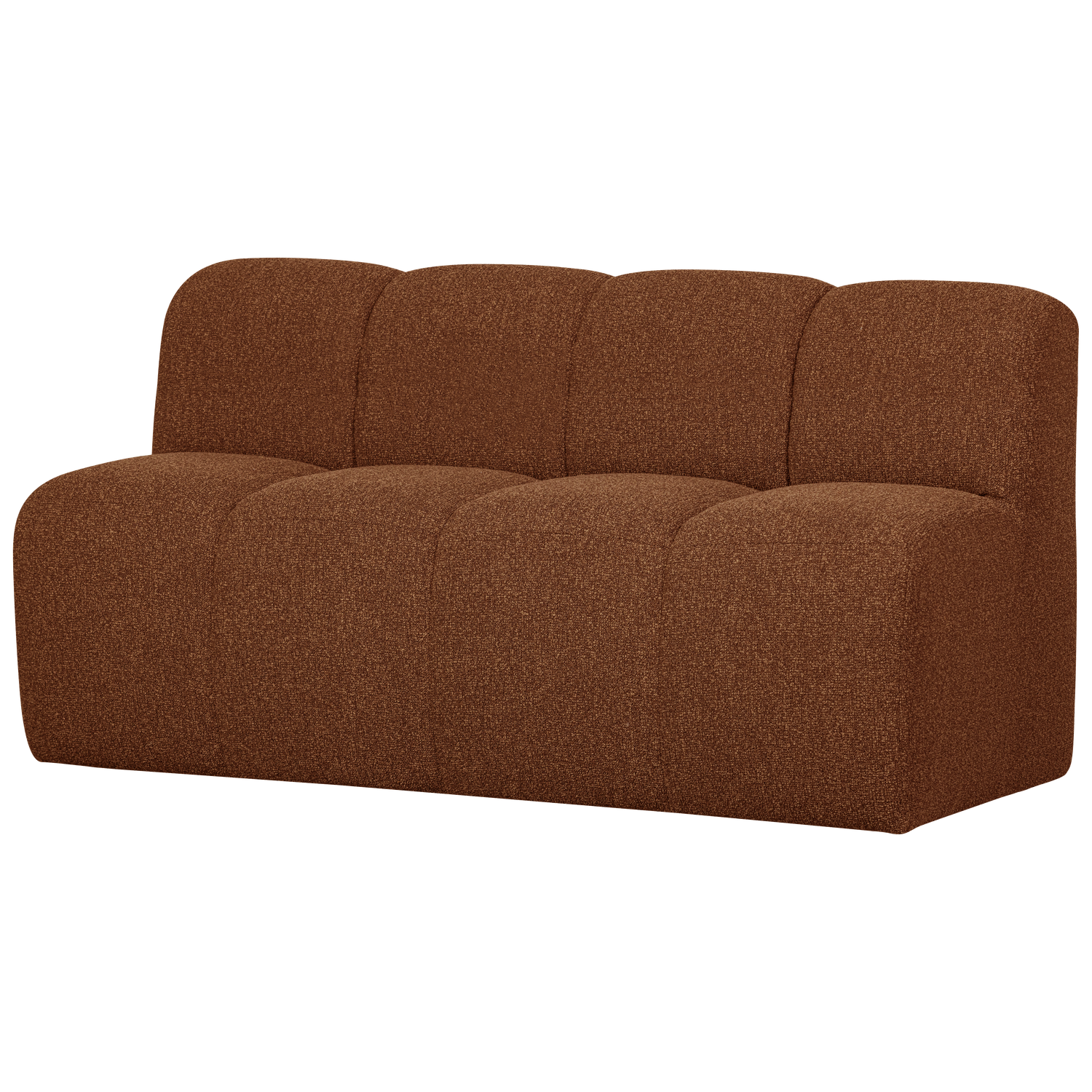 MOJO BANKJE 160CM MET RUGLEUNING BOUCLE ROEST BRUIN MELANGE