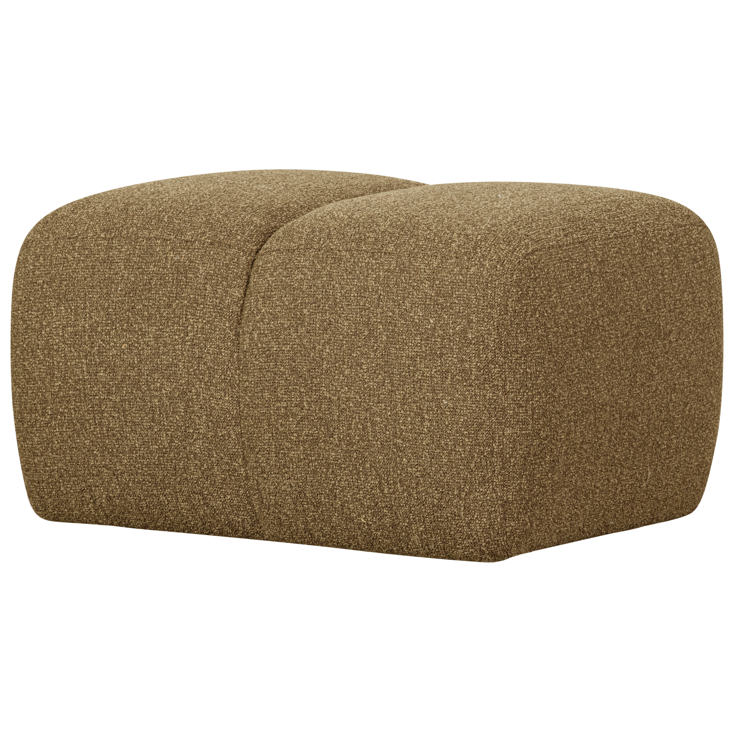 MOJO POEF 45x80x60CM BOUCLE GEEL/BRUIN MELANGE