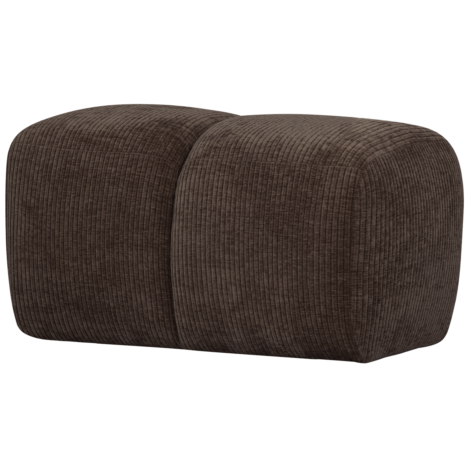 MOJO POEF 45x80x60CM GEWEVEN RIBSTOF BRUIN