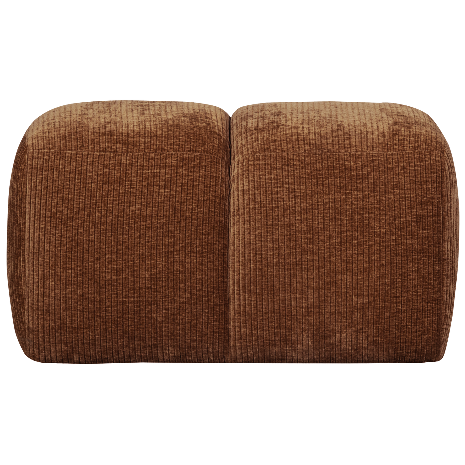 MOJO POEF 45x80x60CM GEWEVEN RIBSTOF ROEST BRUIN