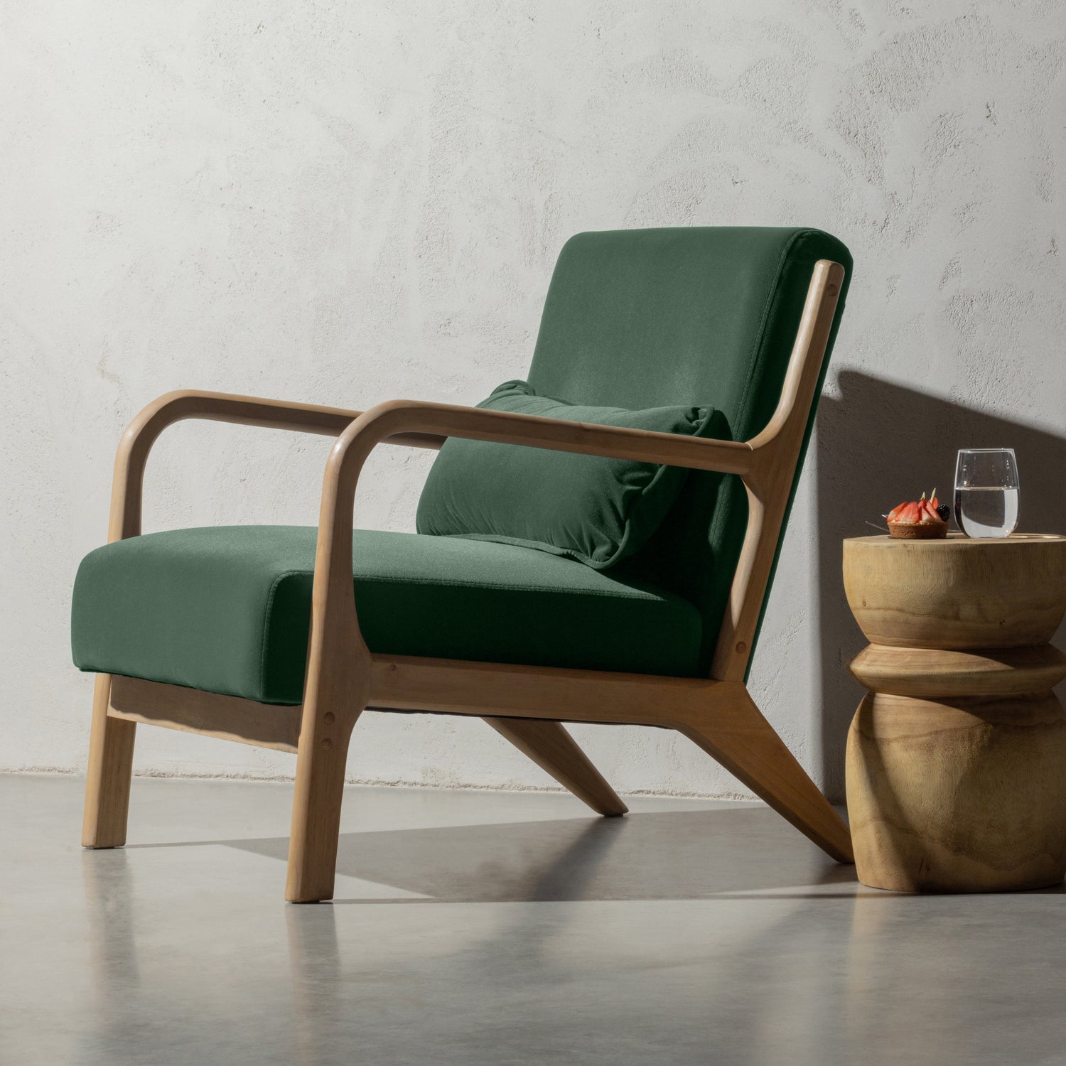 Mark Fauteuil Fluweel Flesgroen