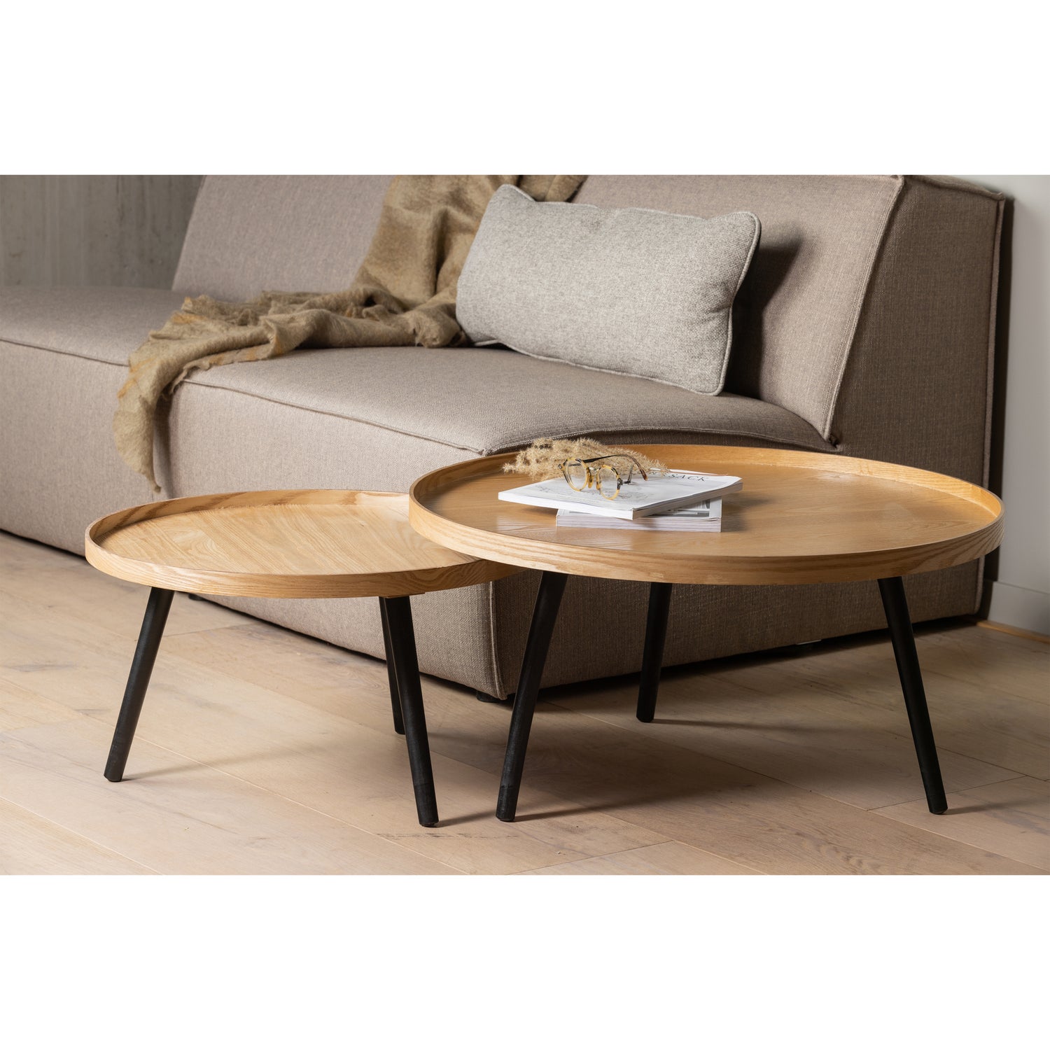 Mesa Bijzettafel L Hout Naturel 34xØ60