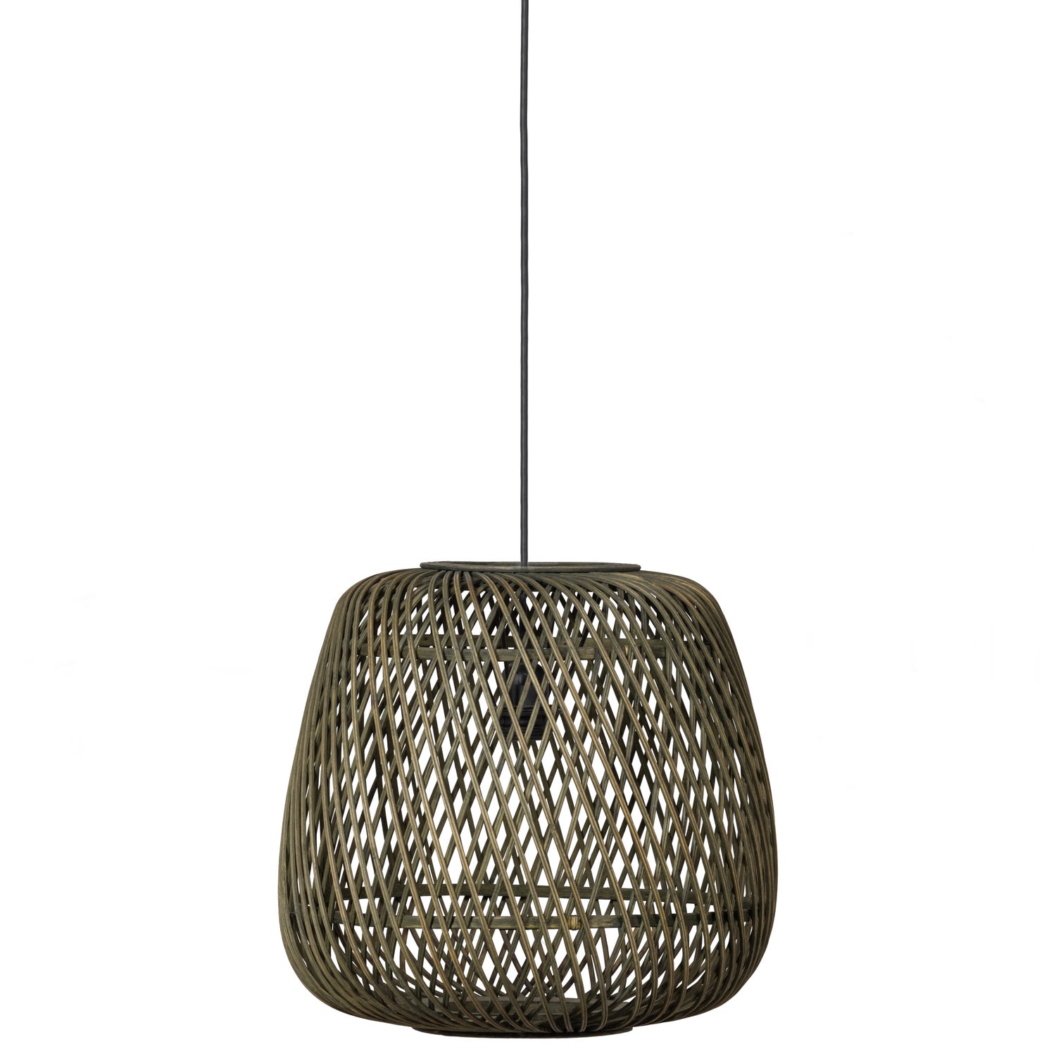 Moza Hanglamp Bamboe Groen 36x36cm