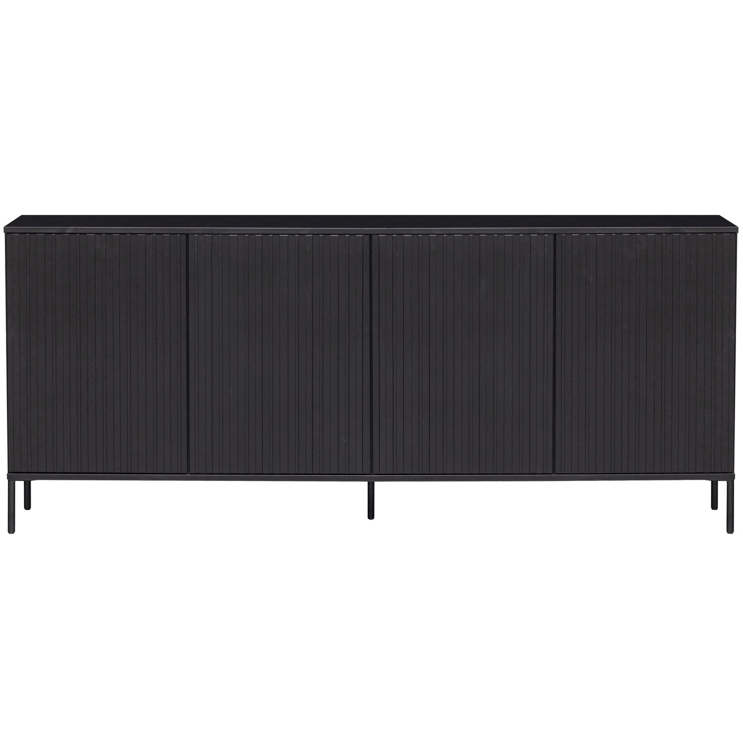 New Gravure Dressoir 200 Cm Grenen Zwart [fsc]