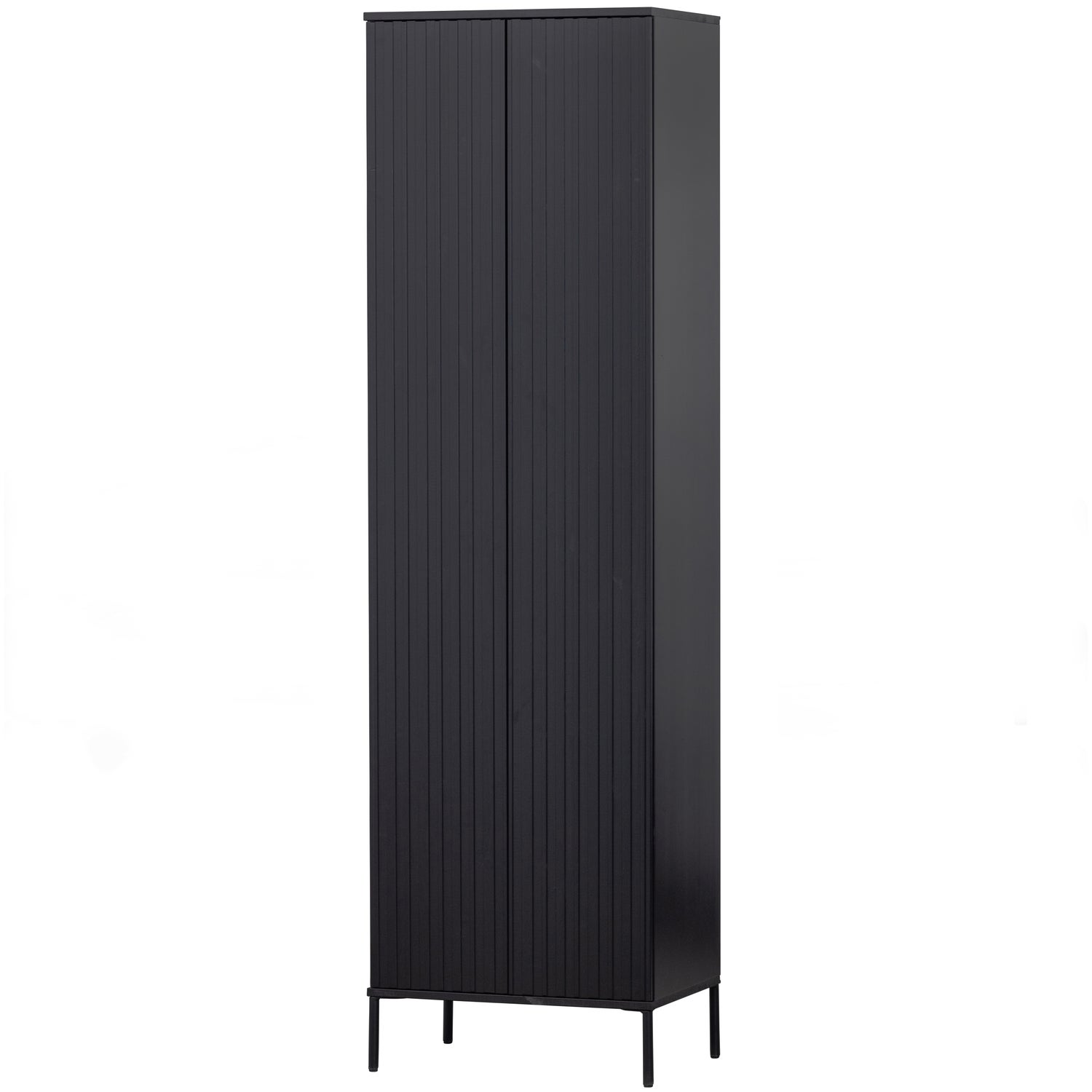 New Gravure Hoge Kast Met Lade Grenen Zwart [fsc]