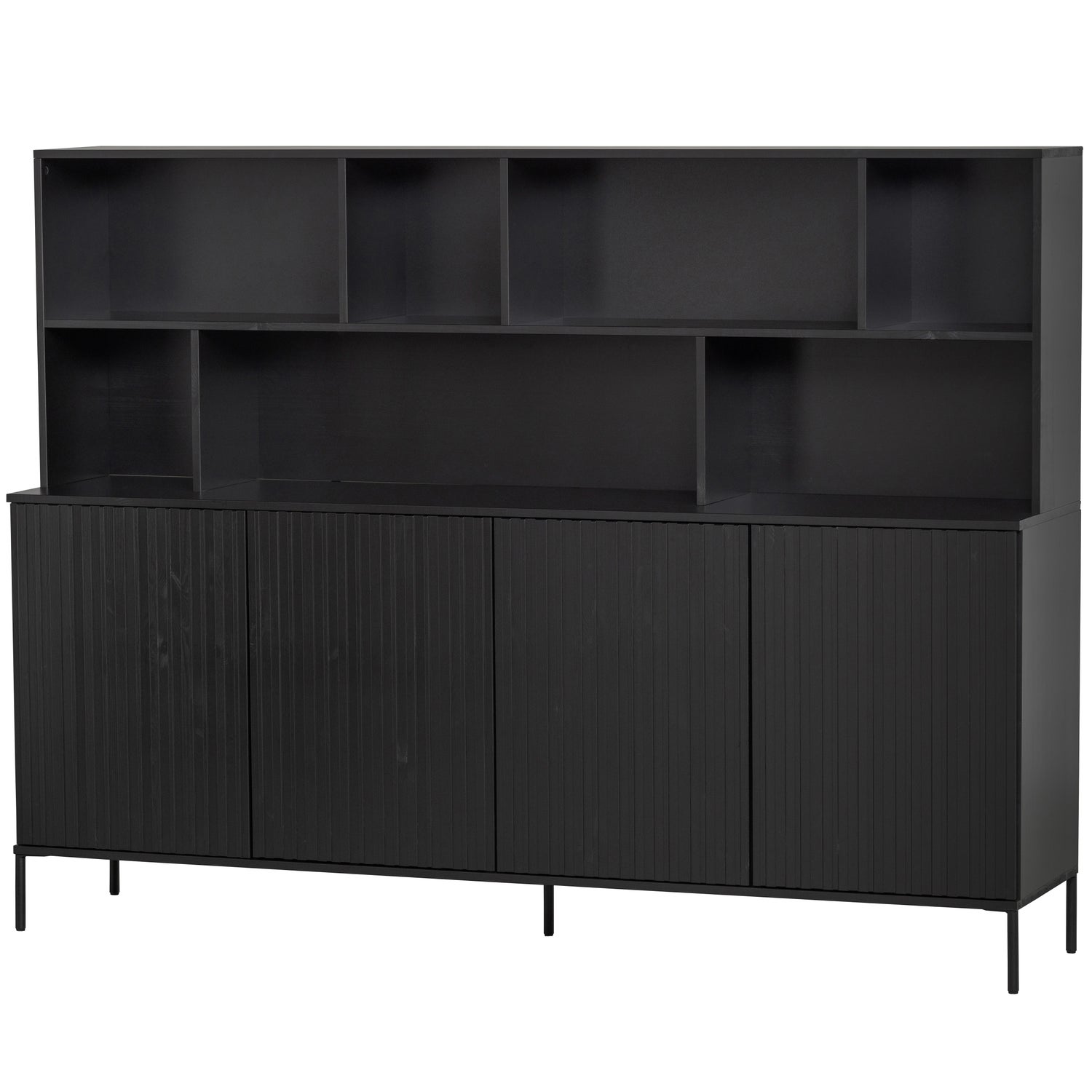 New Gravure Wandkast Grenen Zwart [fsc]