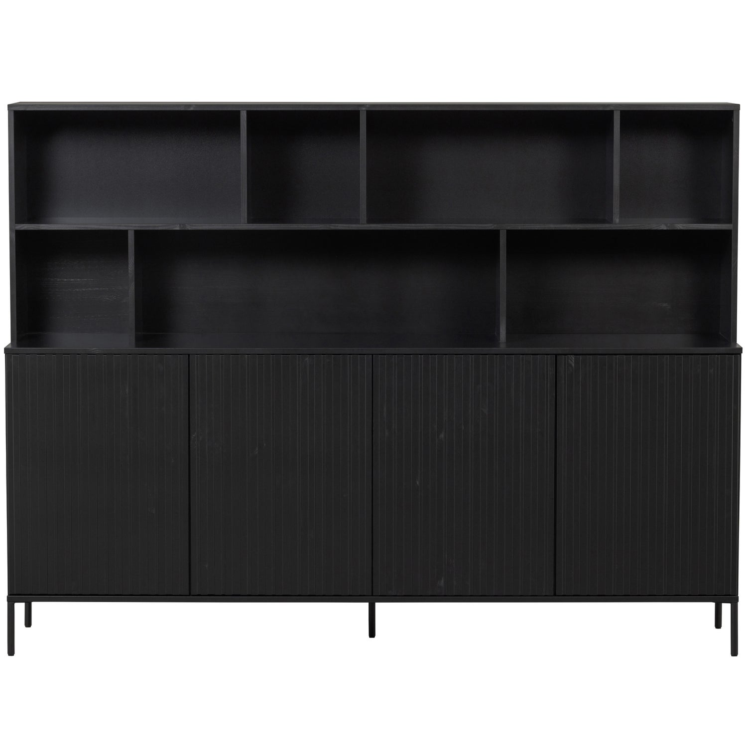 New Gravure Wandkast Grenen Zwart [fsc]