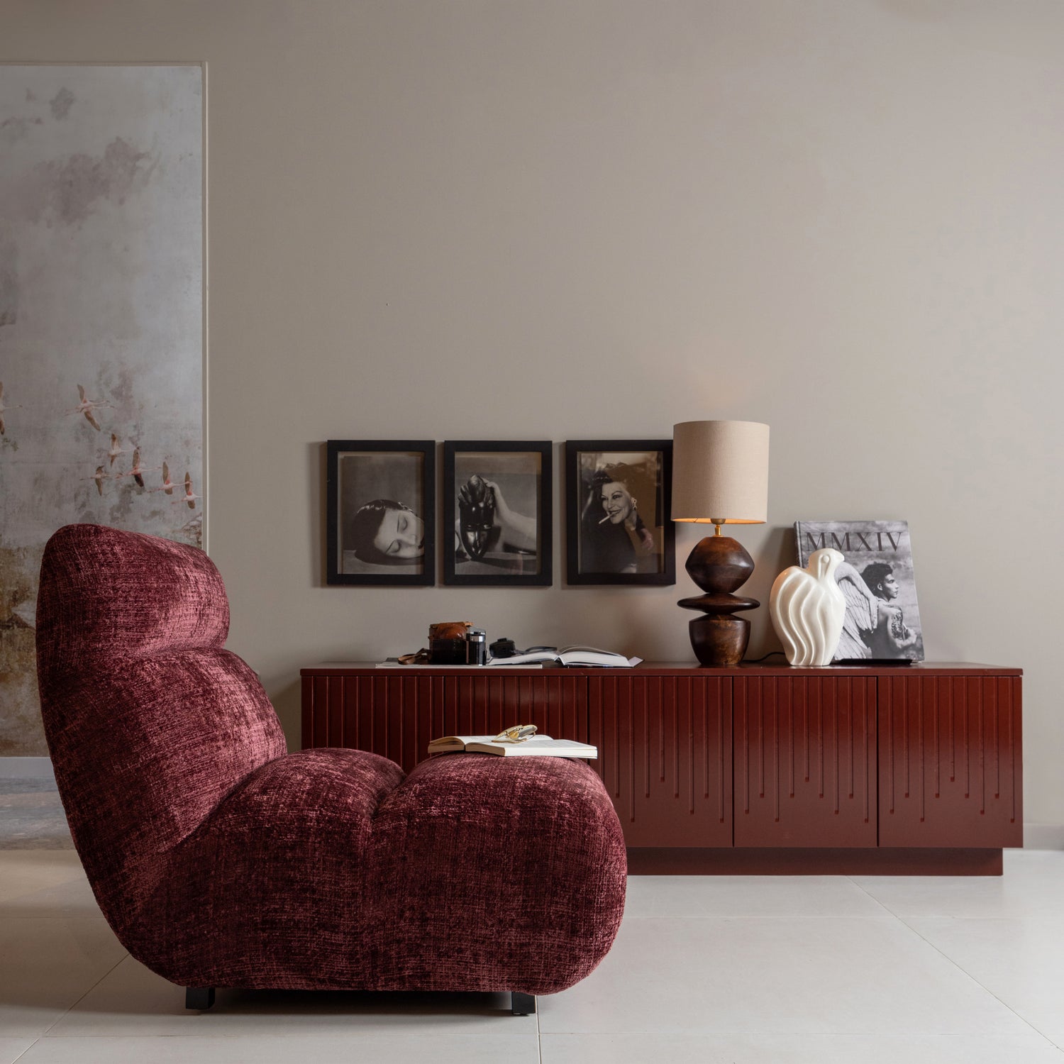 OBSERVE FAUTEUIL AUBERGINE