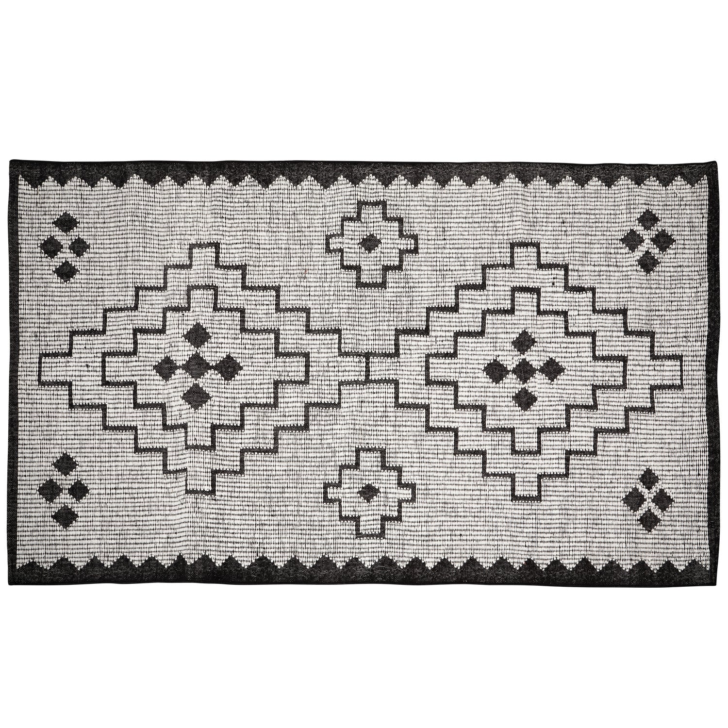 OMARI VLOERKLEED WOL/JUTE NATUREL/ZWART 160x230CM