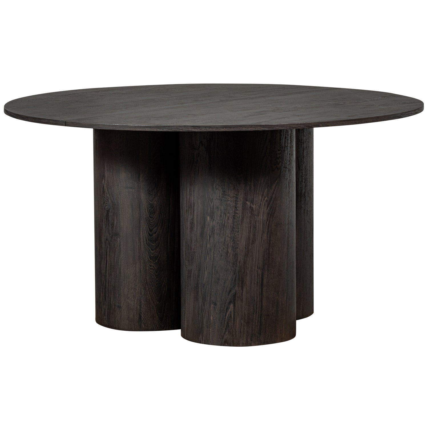 OONA EETTAFEL ROND MET 3-POOT MDF DONKERBRUIN Ø140CM